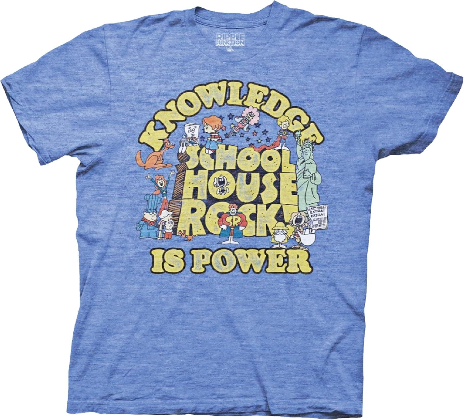 Ripple Junction Schoolhouse Rock Knowledge is Power Adult Unisex Retro Vintage Science T-Shirt