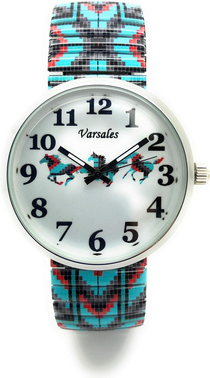 Ladies Mens Horse Novelty Elegant Stretch Elastic Band Fashion Watch Varsales
