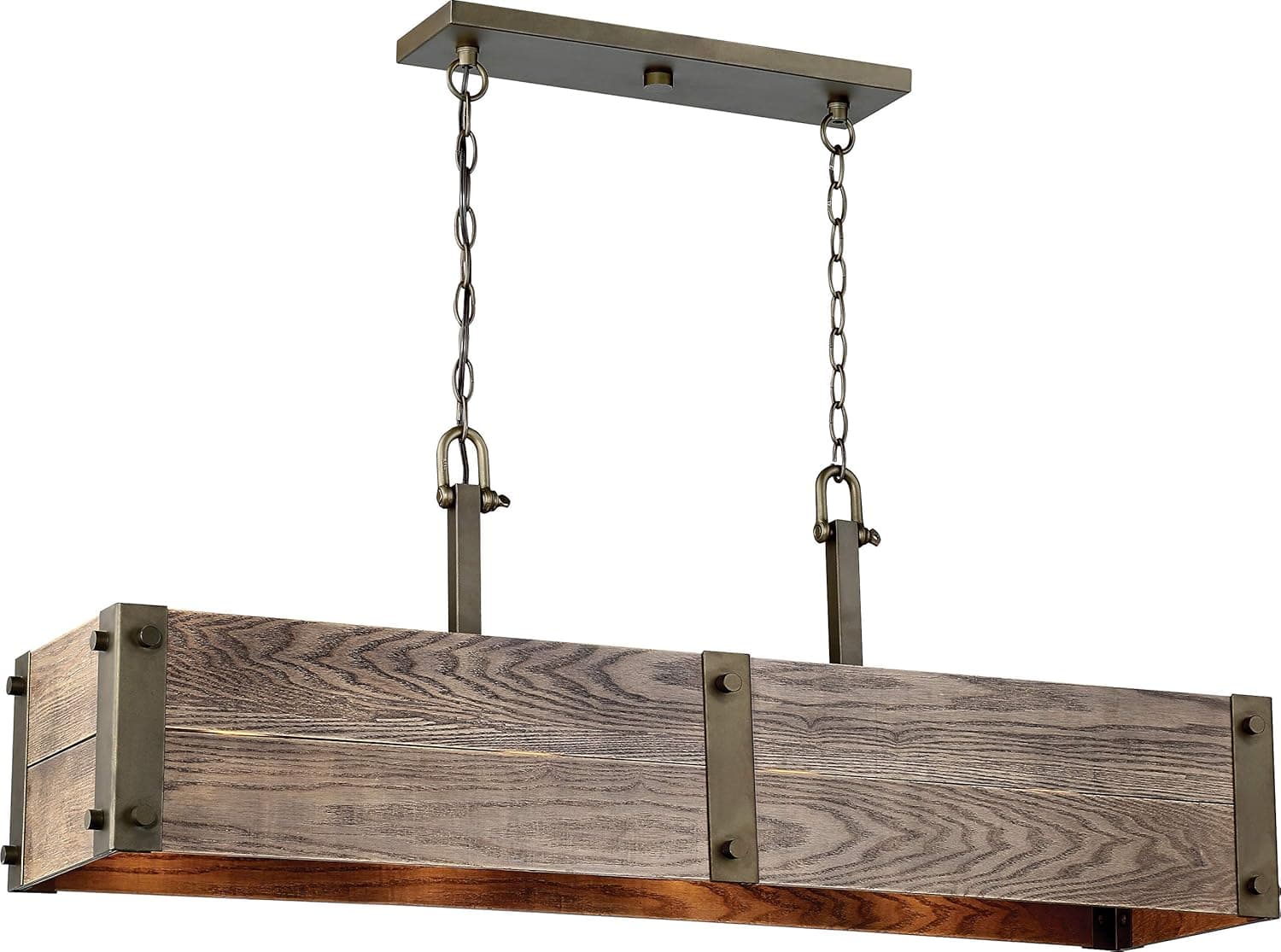 Nuvo 60/6424 Winchester 4-Light Trestle Pendant Bronze & Aged-Wood Finish