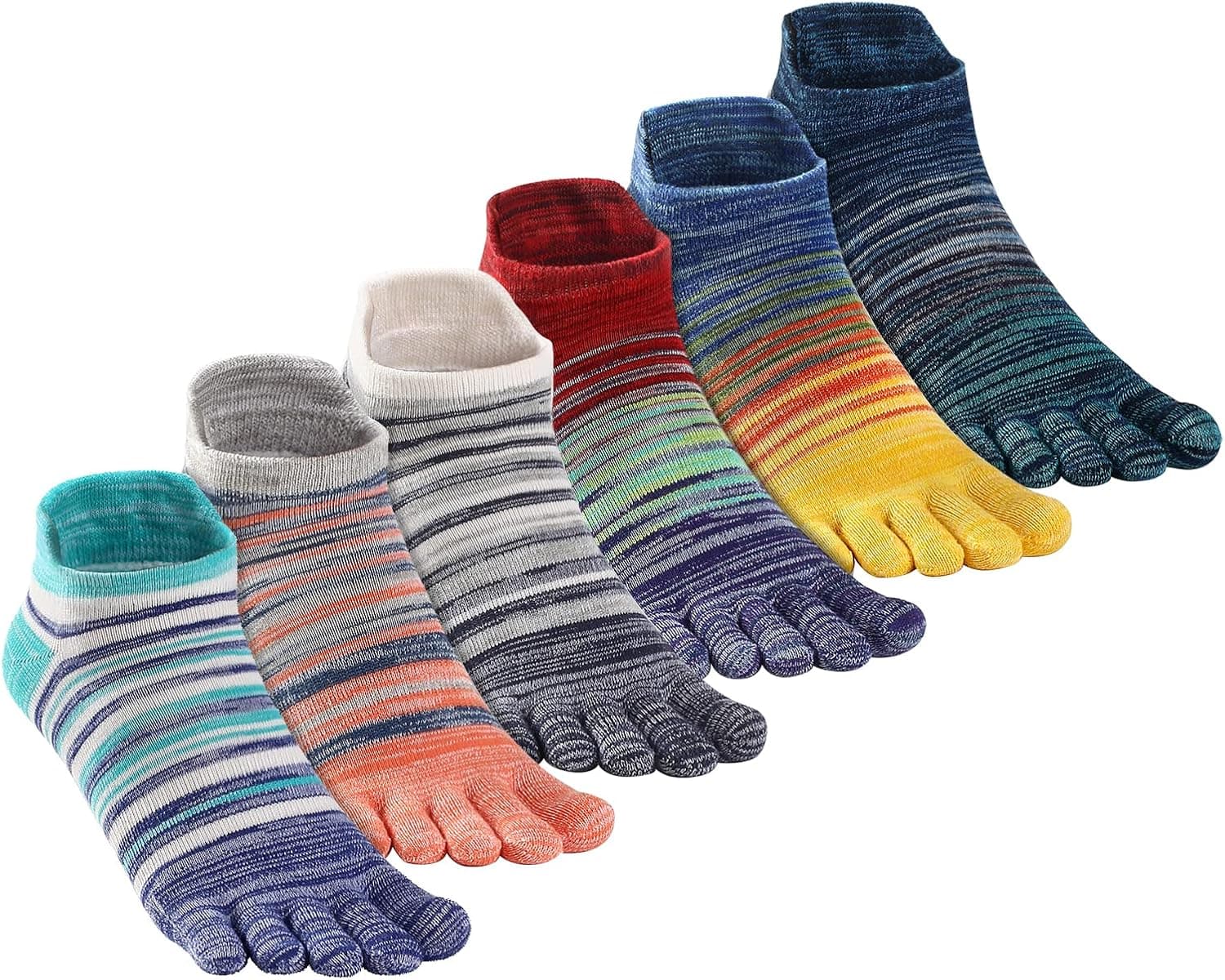 TikMox Toe Socks for Women Ankle/Crew Running Socks Cotton Five Finger Socks(3Pairs)