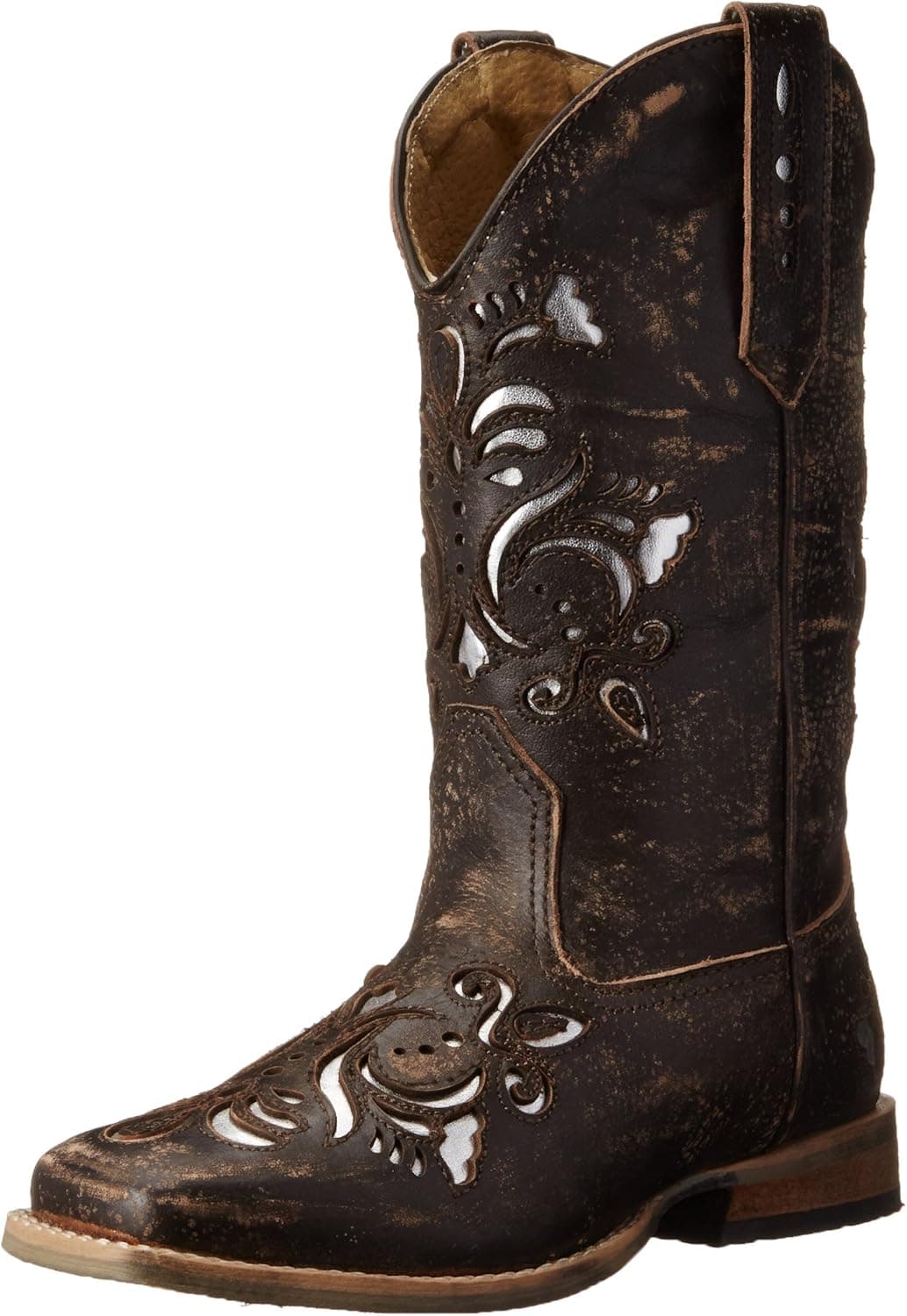 Roper Belle Square Toe Cutout Cowboy Boot (Toddler/Little Kid)