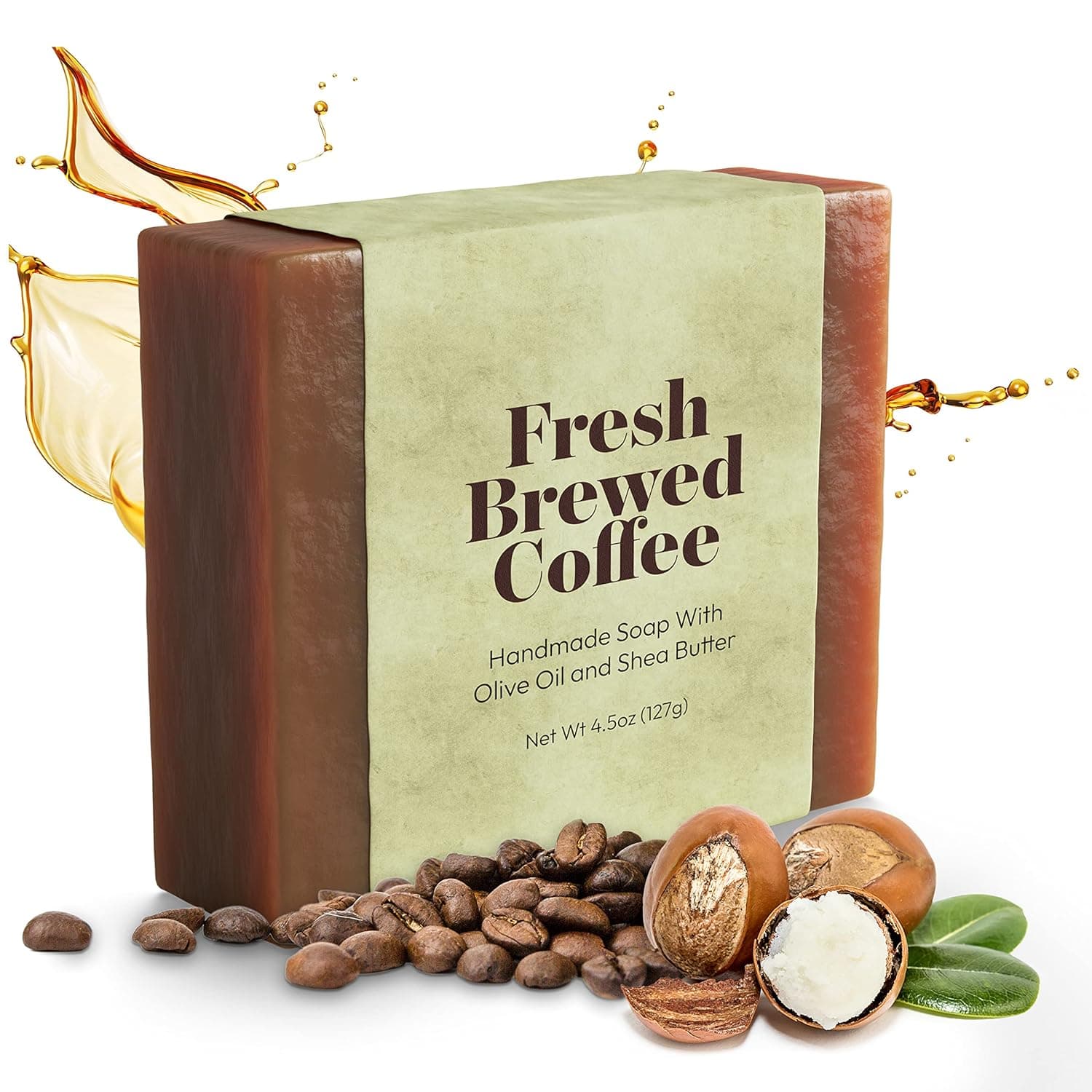 Yeahgoshopping 4.5 Oz Brewed Goat Milk Coffee Soap Handmade Soap Bar for Hands Body Face Men Women Kids | Organic Fresh Handmade Soap Goat Milk Soap With Organic Coconut Olive Palm Oil Shea Butter | Non GMO | Handmade in USA (One Bar Soap)