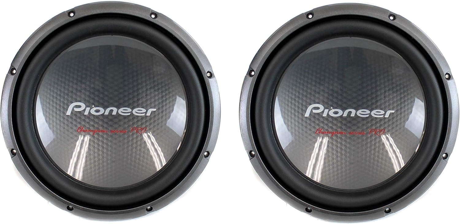 2 X Pioneer TS-300D4 12 Inch 1400 Watts Max Power Dual 4-Ohm Voice Coil Car Audio Stereo Subwoofer Loudspeakers/Free Alphasonik Earbuds