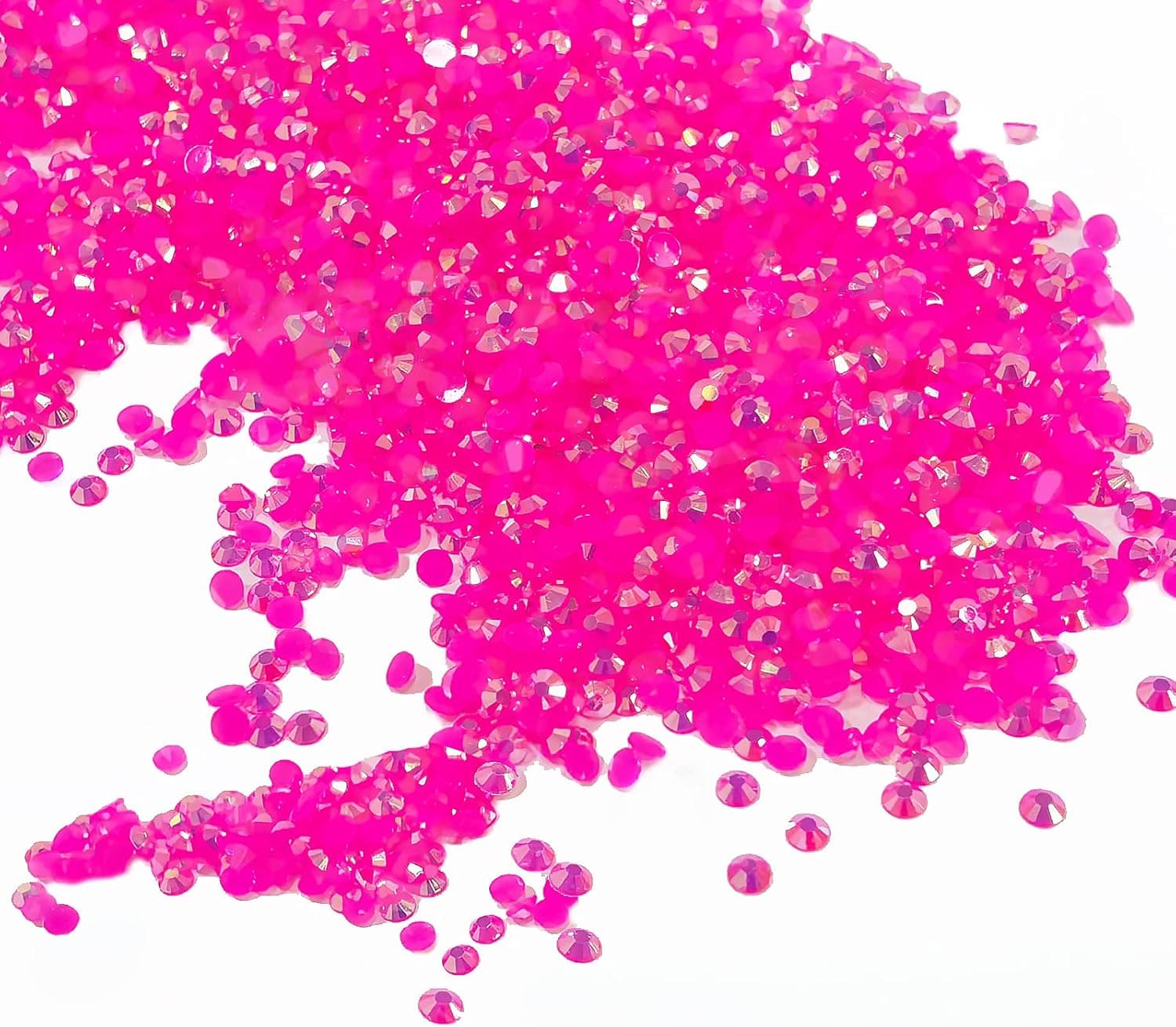 4000pcs 3mm Resin Rhinestone Multi-Color Flatback Jelly Resin Rhinestones Bling Glitter Diamond Sparkly Stone for Makeup, Mugs, Tumblers, Craft Decoration (Hot Pink)