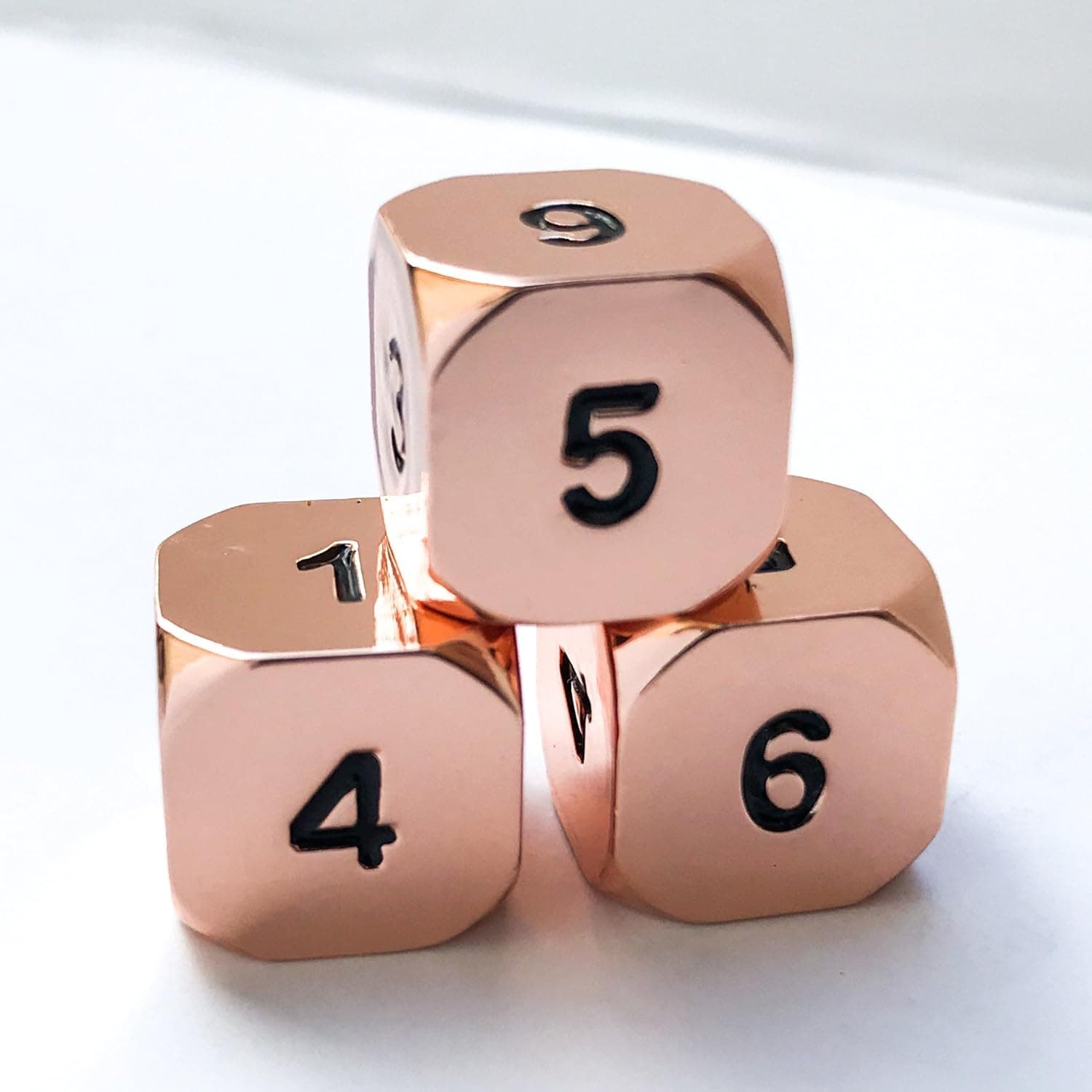 Shadow Rogue Rose Gold / Copper Metal Dice D6 3 Pack - Official Darksilver Forge Brand