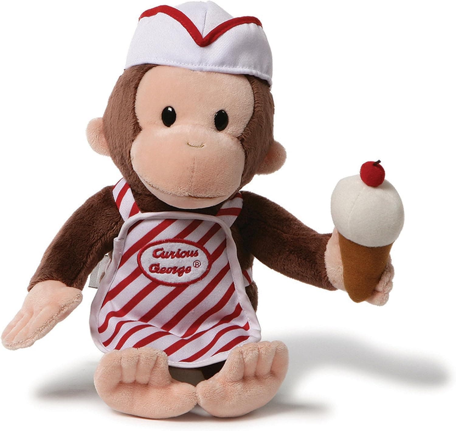 GUND Curious George with Ice Cream Stuffed Animal Toy, 13", Multicolor