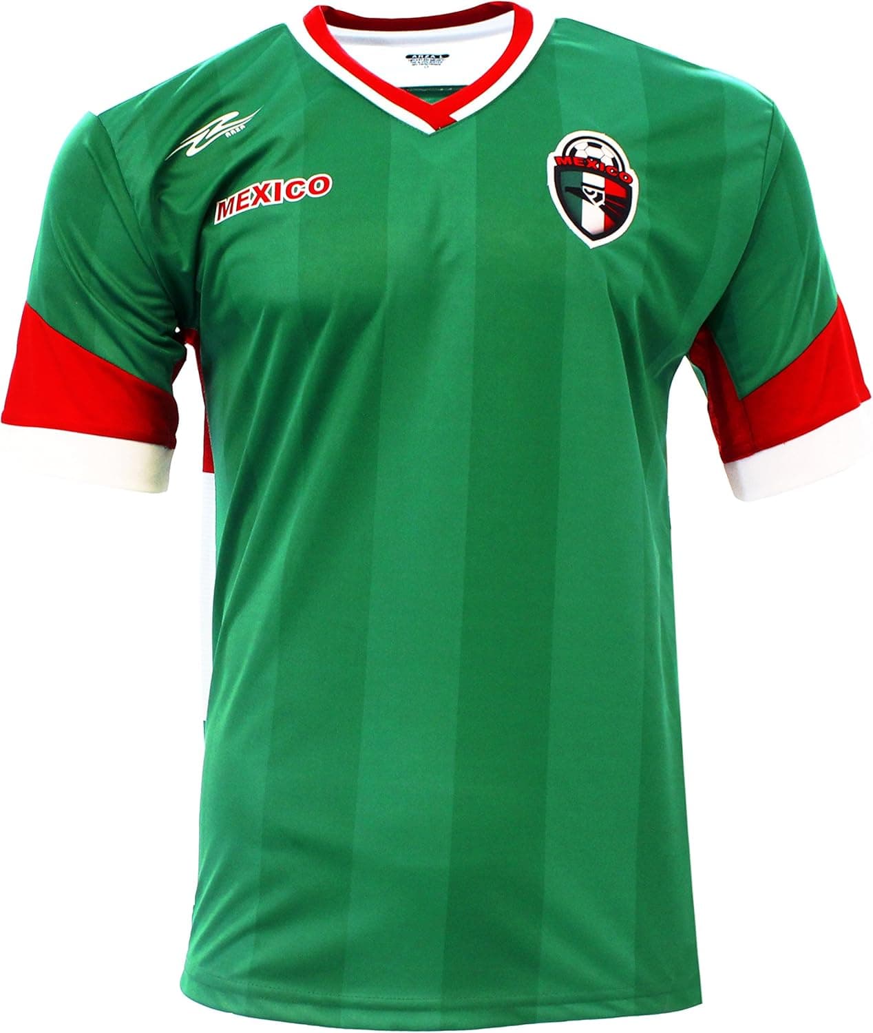 Mexico New Arza Soccer Jersey Green/White/Red V Neck Short Sleeve