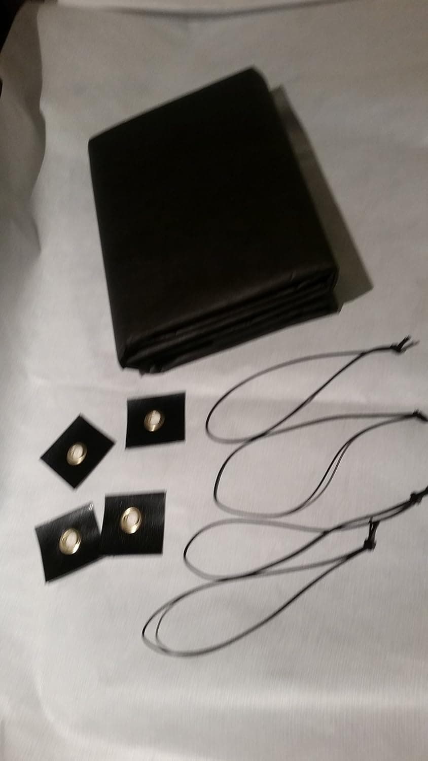 Black Tyvek Solo Ground Sheet [Kit] 36" By 84" w/ 4 Quik Stik Grommets + Tie-outs