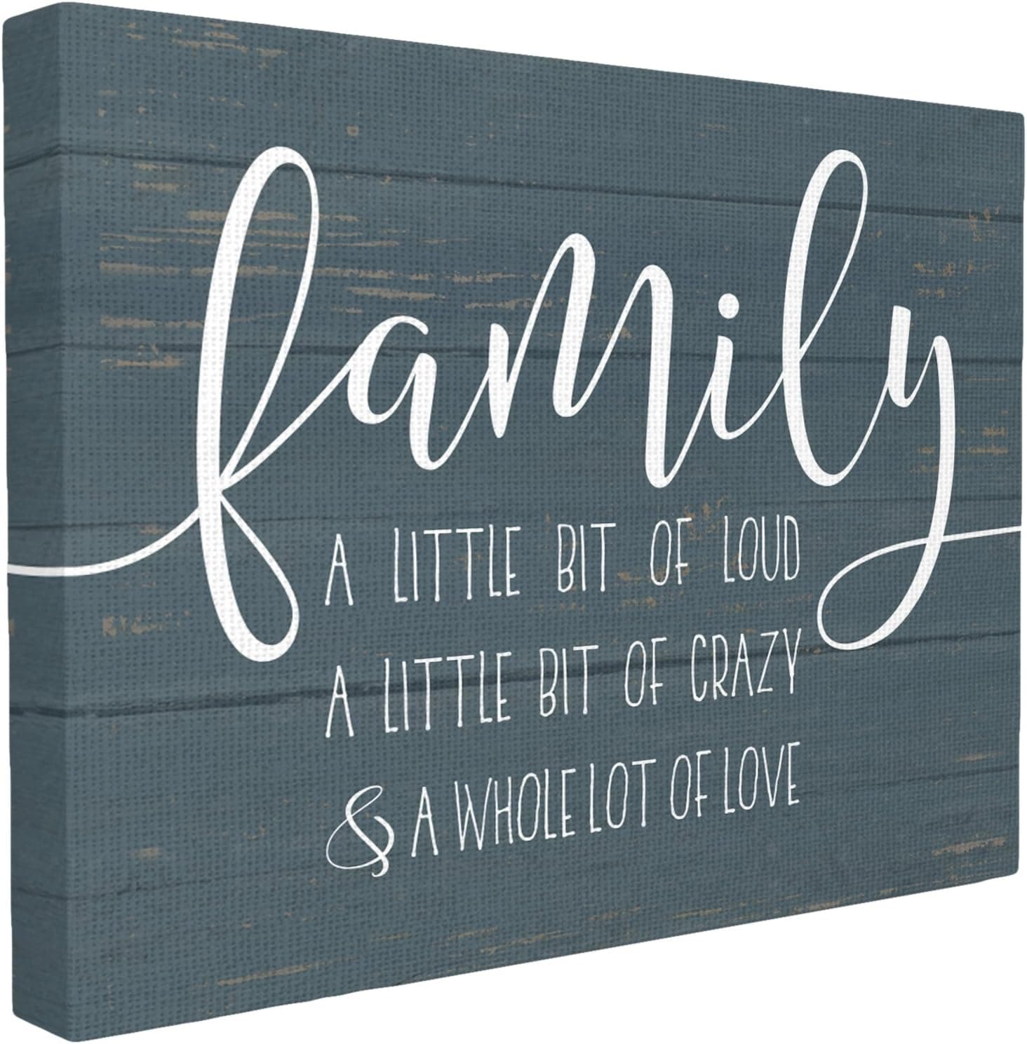 Stupell Industries Family Loud Crazy Love, Design by Lettered and Lined Wall Art, 16 x 20, Blue