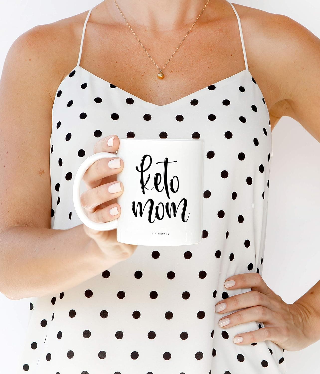 DIGIBUDDHA KETO MOM Coffee Tea Mug Gift Idea Ketogenic Low Carb High Protein Diet Lifestyle Weight Loss 11oz Ceramic Beverage Cup Christmas Birthday Present for Spouse Parent Mommy Mother DM0514_2