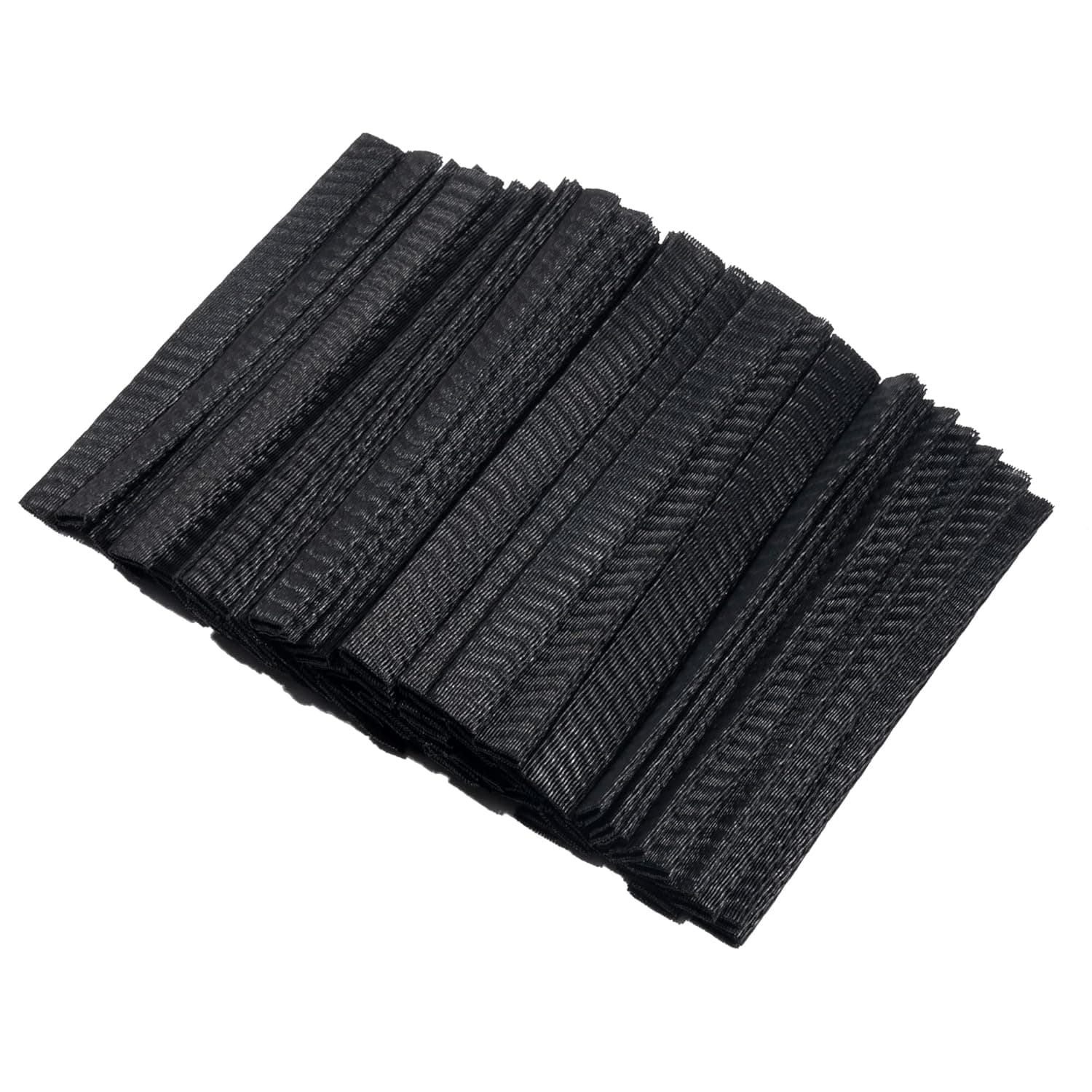 MOTZU 200 Pieces Makeup Brush Pen Guard Protector Set, Reusable Expandable Mesh Cover, Beauty Cosmetic Brushes Cap Elastic Net(Not Include Brushes), Black