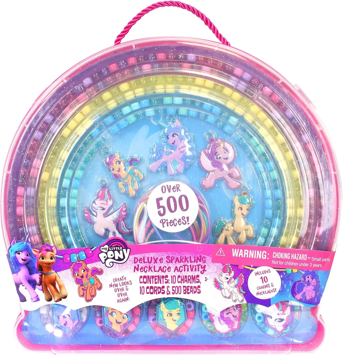 My Little Pony Deluxe Sparkling Necklace Activity Set Tara Toy, Create-Design-Wear 10 Charm Necklaces, Ages 3+