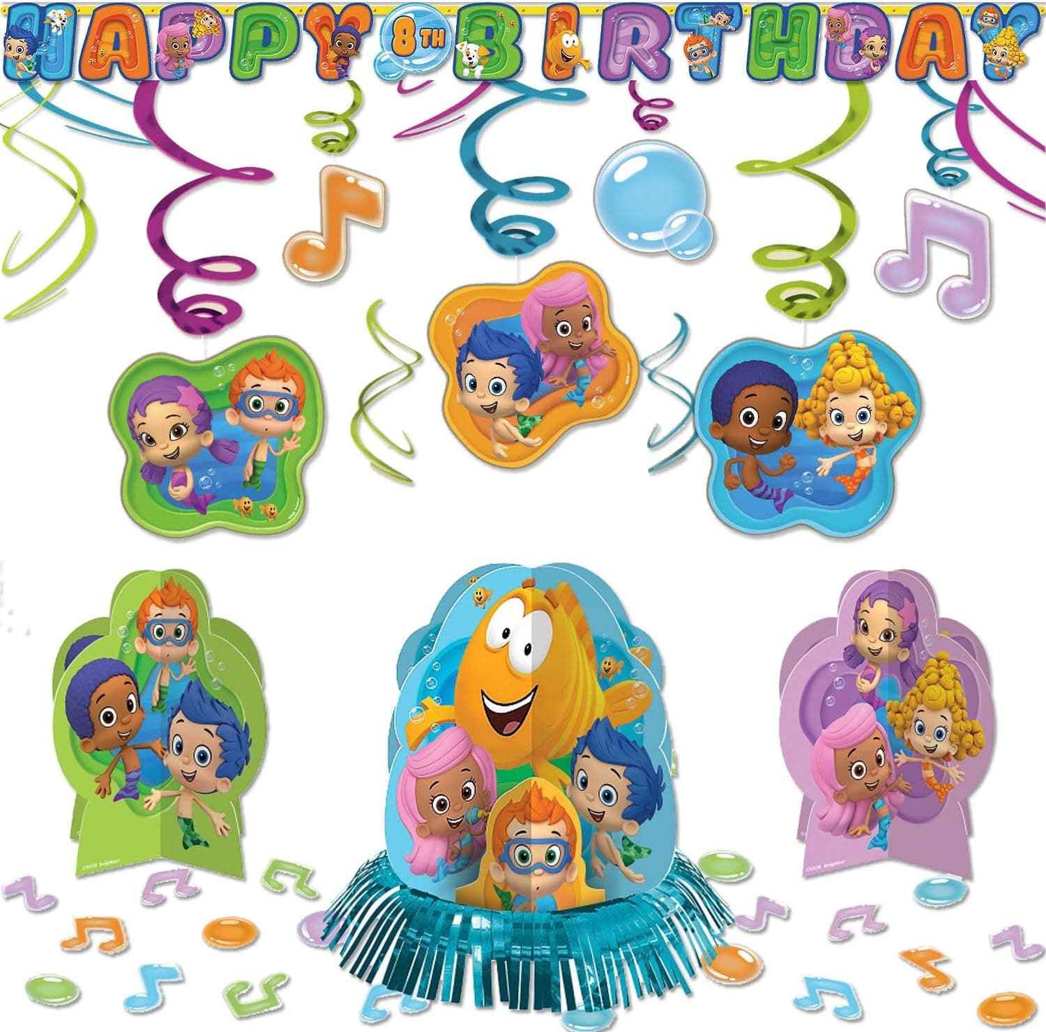 Bubble Guppies Childrens Birthday Party Pack Decoration Kit