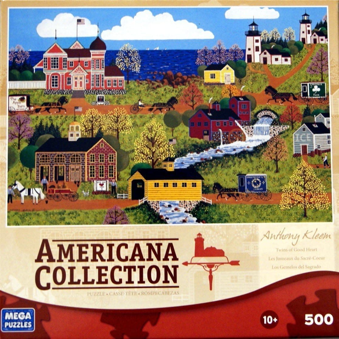 Americana Collection Twins of Good Heart by Anthony Kleem 500 Piece Puzzle Made in USA Puzzle