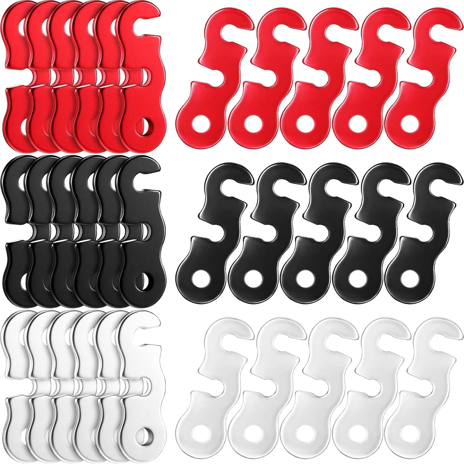 30 Pieces Aluminum Alloy Guyline Cord Adjusters Rope Adjusters Tent Tensioners Tent Wind Rope Buckles Camping Accessories for Tent Camping Hiking Backpacking Outdoor Activity