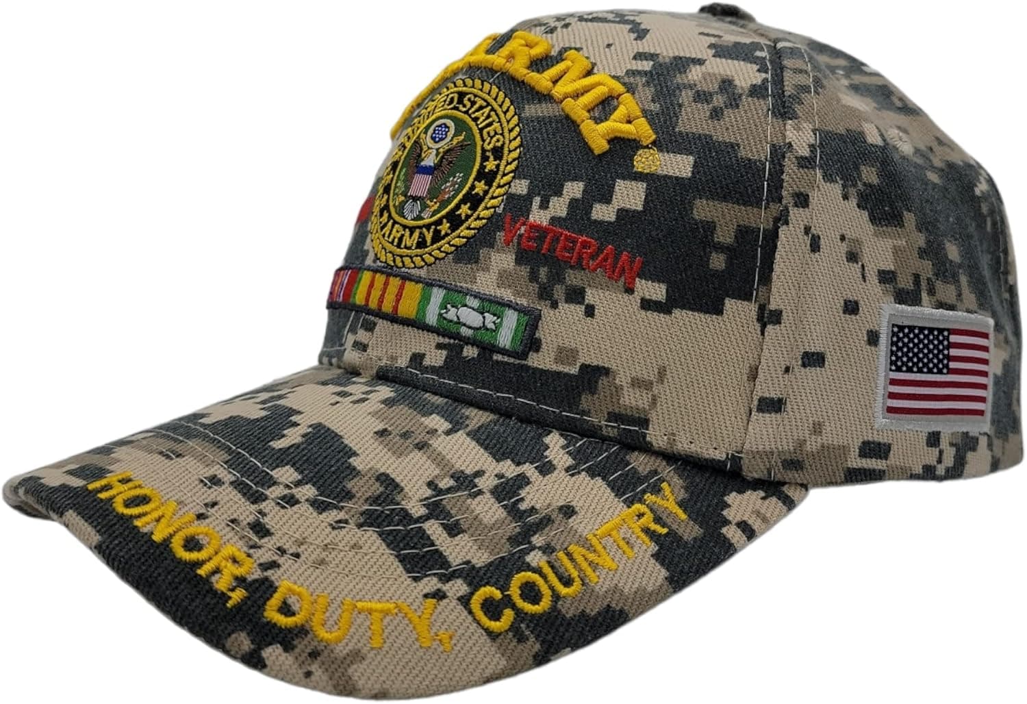 US Military Vietnam Veteran with Campaign Ribbons Baseball Cap Digital Camo