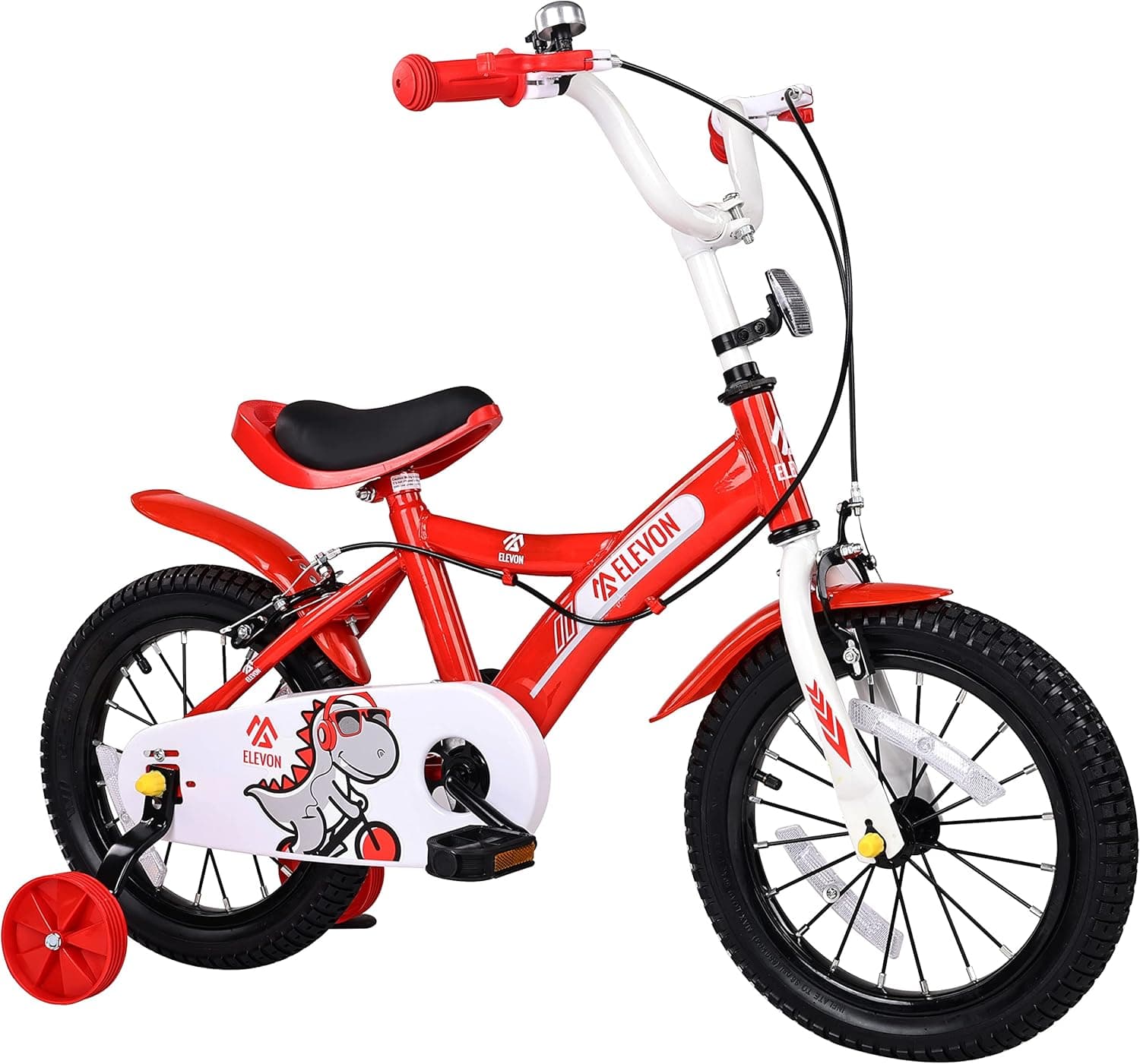 BalanceFrom Elevon Dinos Kids Bike Kids Bicycle with Removable Training Wheels and Basket 12 Inch 14 Inch 16 Inch for Boys Girls Ages 2-9 Years Old