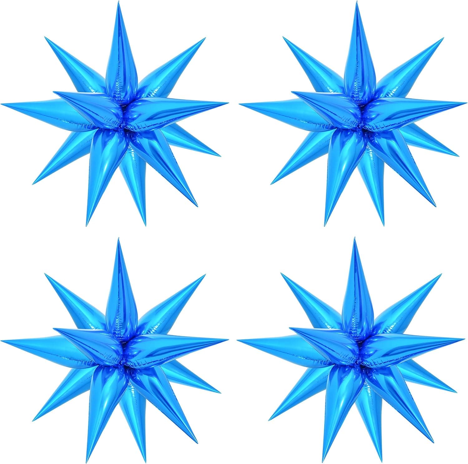 50pcs Dark Blue Star Balloons Mylar, Royal Blue Spike Explosion Star Foil Balloons Metallic, Navy Blue Starburst Cone Point Star Balloons for Graduation, Baby Shower, Birthaday, Wedding Decorations