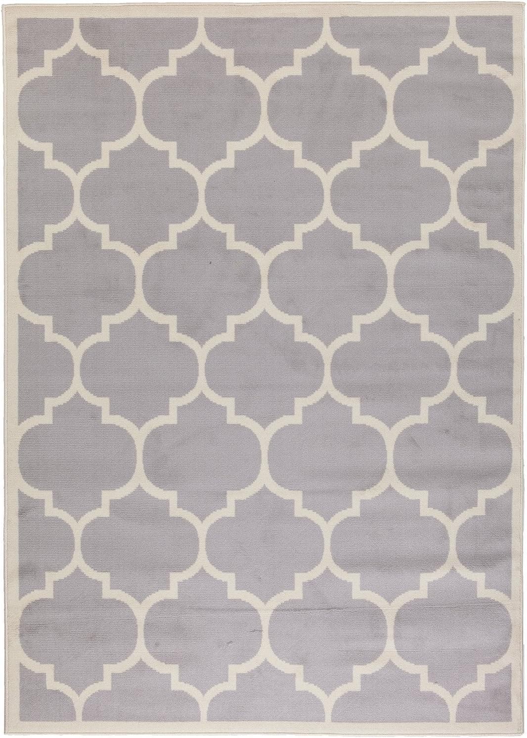 Ottomanson Area Rug 7'10" x 9'10" Morroccan Trellis Gray