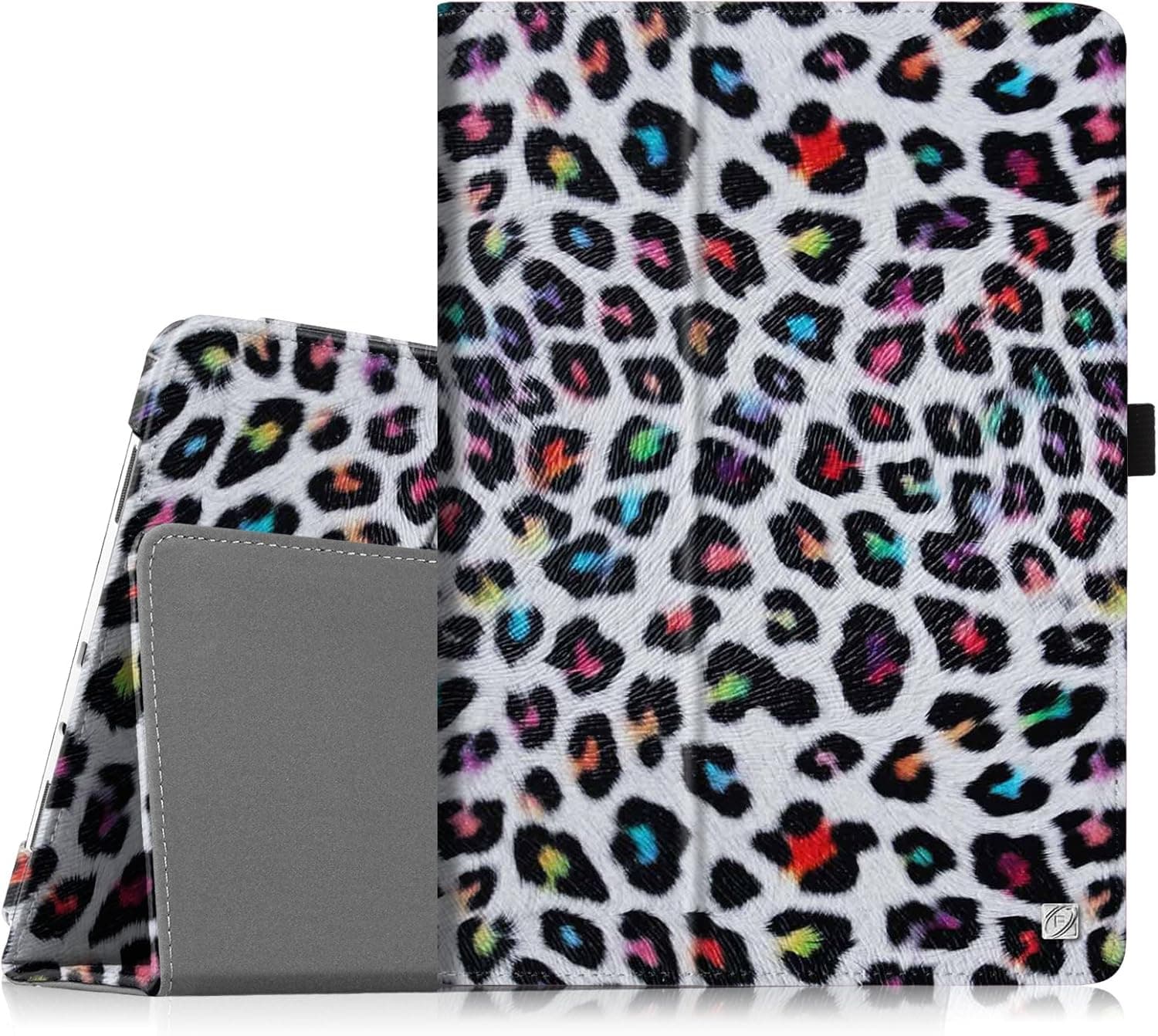 Fintie Samsung Galaxy Tab 3 7.0 Case - Slim Fit Premium Vegan Leather Folio Cover for Samsung Tab 3 7.0 Inch SM T210 / SM T211 Android Tablet (Will not fit Galaxy Tab 3 Lite 7.0), Leopard Rainbow
