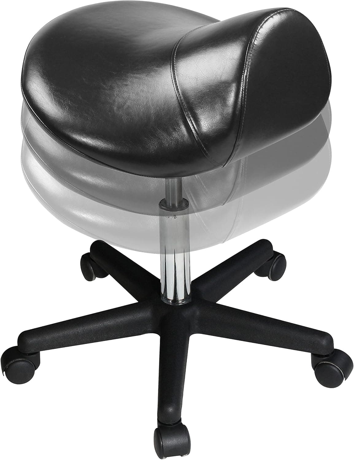 Master Massage Saddle Massage Stool Hydrulic, Rolling Stool with Wheels, Height Adjustable Saddle Massage Stool, Ergonomic in Black for Clinic,SPA,Salons,Debtists,Home,Office