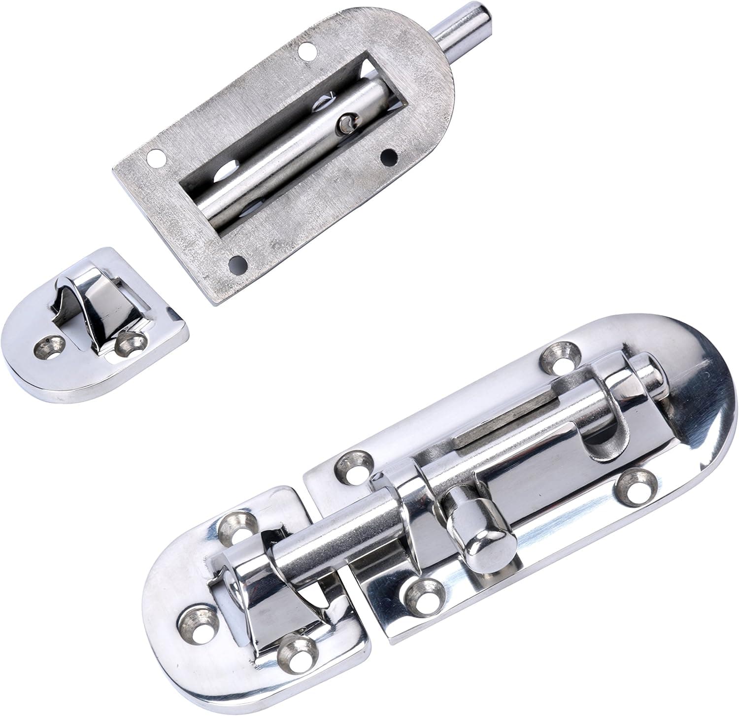 Amarine Made Boat Barrel Bolt Door Latch/Lock 3-1/2" Heavy Duty Marine 316 Stainless Steel - 1209SAS (1)