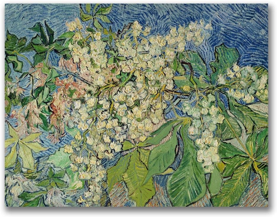 Blossoming Chesnut Branches by Vincent van Gogh, 35x47-Inch Canvas Wall Art