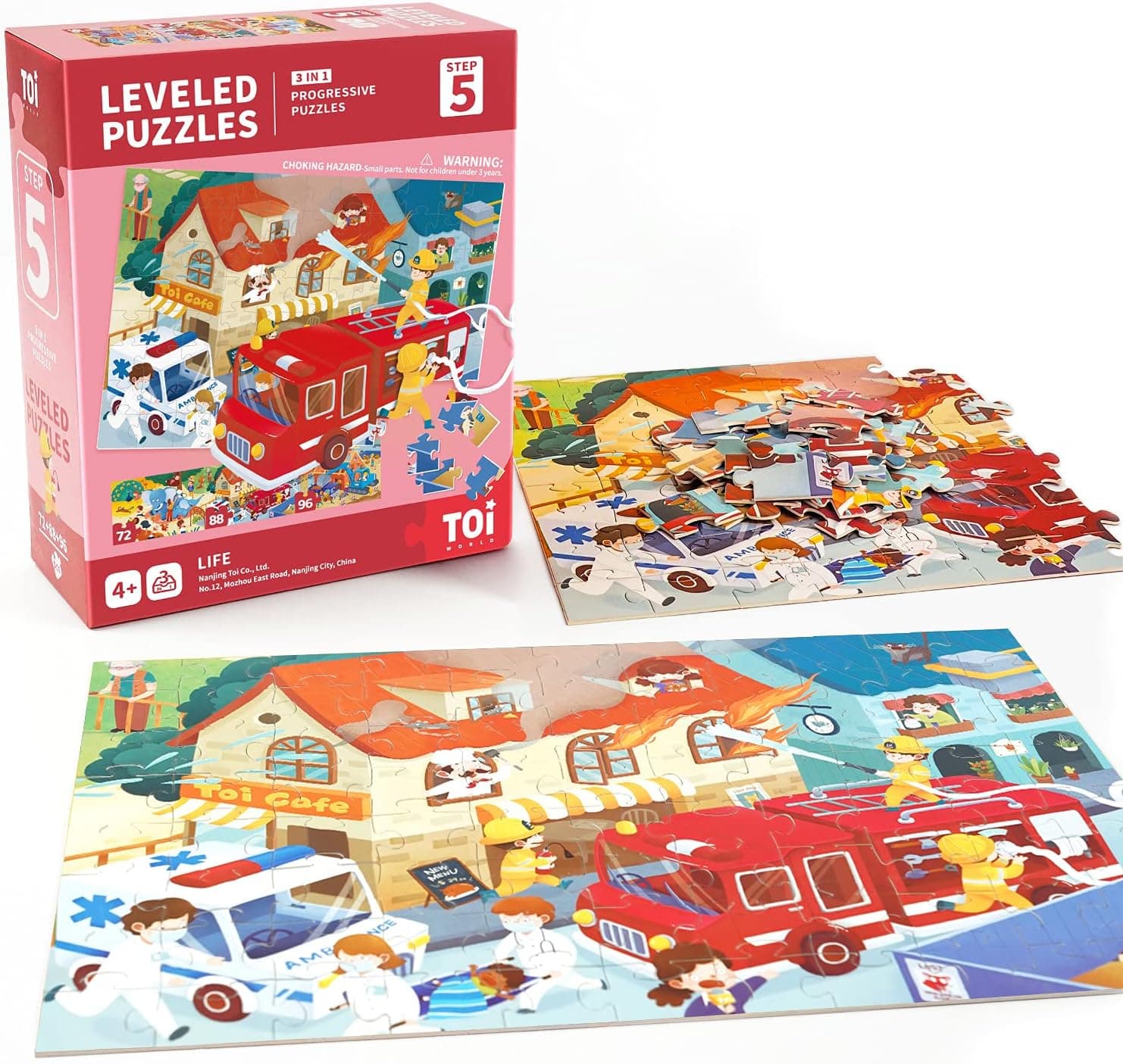 TOI Leveled Puzzles for Kids Aged 4 and Up, Toddler Puzzle Preschool Learning Jigsaw Puzzles, Large Pieces Educational Game for Boys Girls, Classic Education Step 5