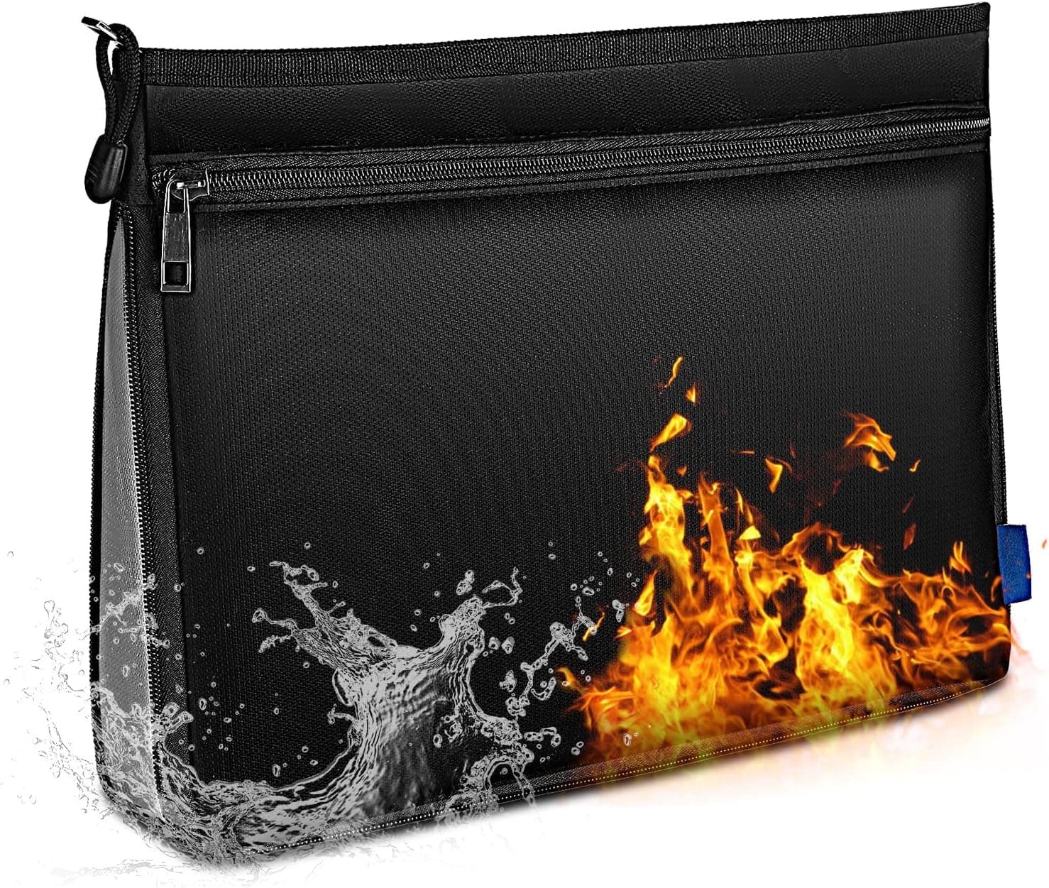 Fireproof Document Bags, Rumia Fire & Water Resistant Storage Organizer Pouch, Fireproof Safe Storage Bag for A4 File Folder, Passport and Tablet
