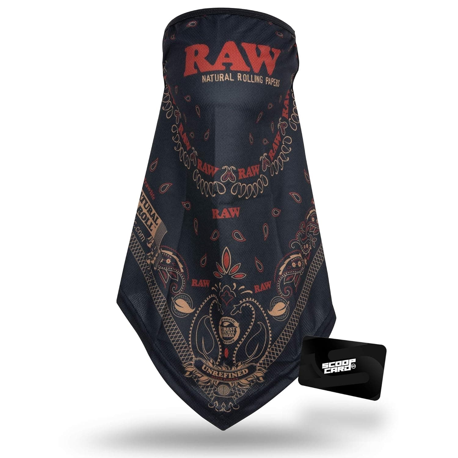 RAW Riders Face Mask Regular Sized | Black Face Covering Mask with Red RAW Design Accents | Reusable Facemask Washable