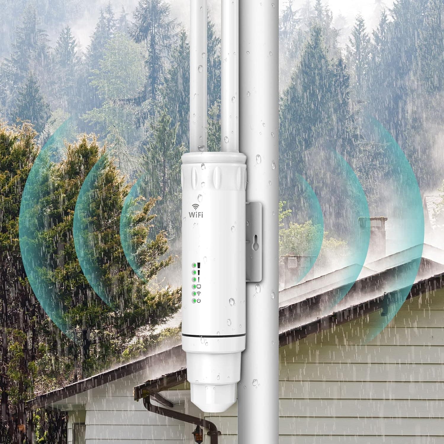 Outdoor WiFi Extender Outdoor Access Point, 1200Mbps Dual Band WiFi Extender Outdoor Long Range, PoE Powered, IP66 Waterproof, AP/Repeater/Bridge Mode