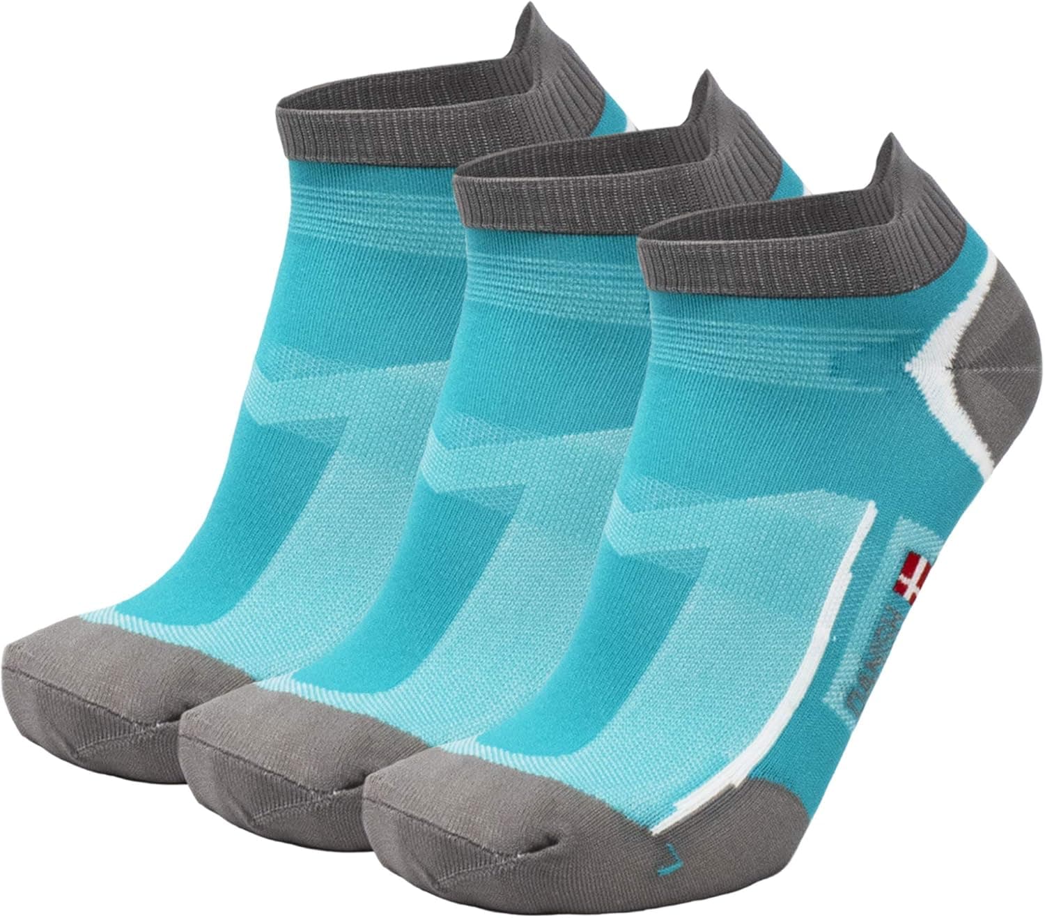 DANISH ENDURANCE 3 Pack Low-Cut Athletic Socks, Moisture Wicking, Men & Women