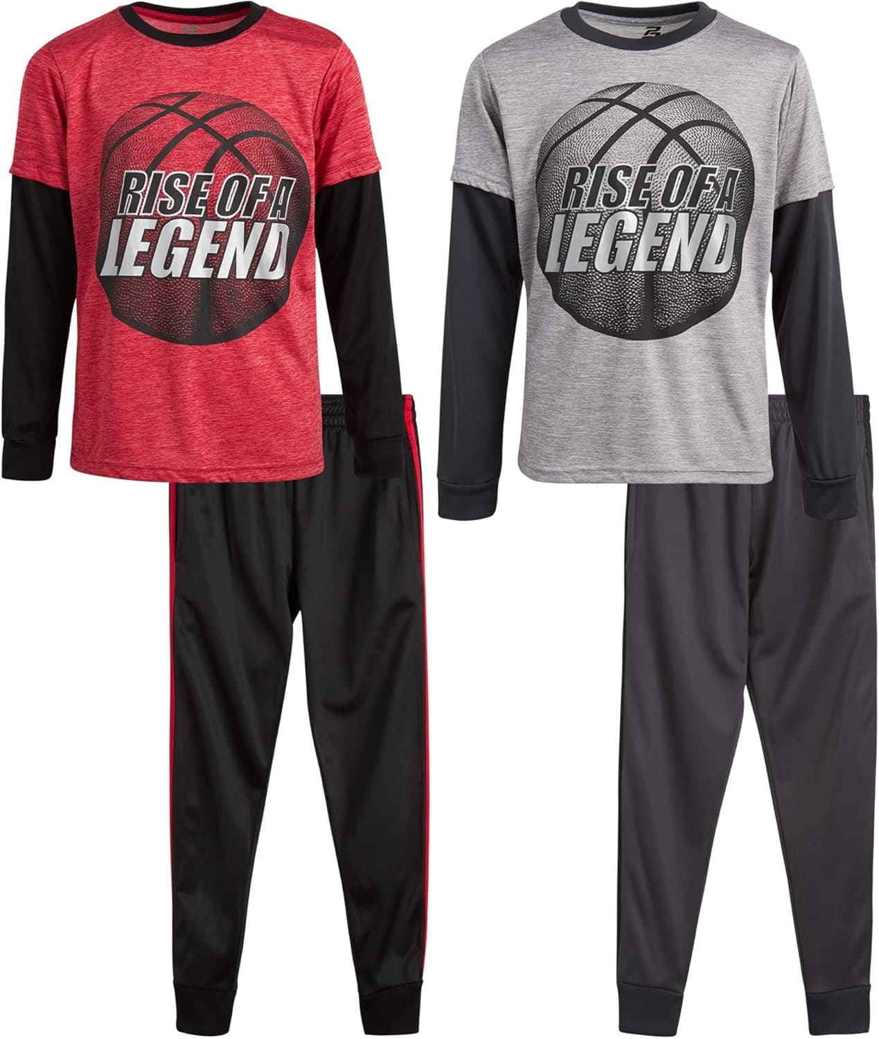 Pro Athlete Boys' Sweatsuit Set - 4 Piece Performance Shirt and Tricot Sweatpants (Size: 8-16)