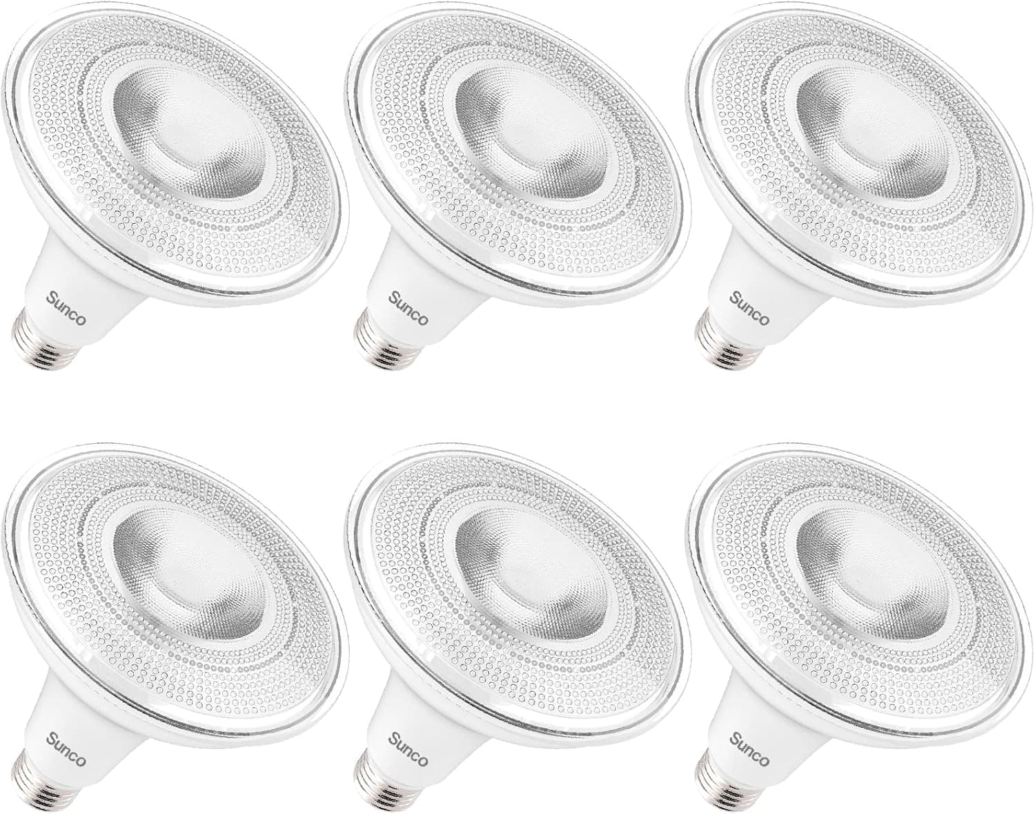 Sunco Outdoor LED Flood Light, Waterproof PAR38 LED Bulb, Dusk to Dawn, 120W Equivalent 15W, Exterior, Wet-Rated, 5000K Daylight 1250 LM, E26 Base, UL 6 Pack