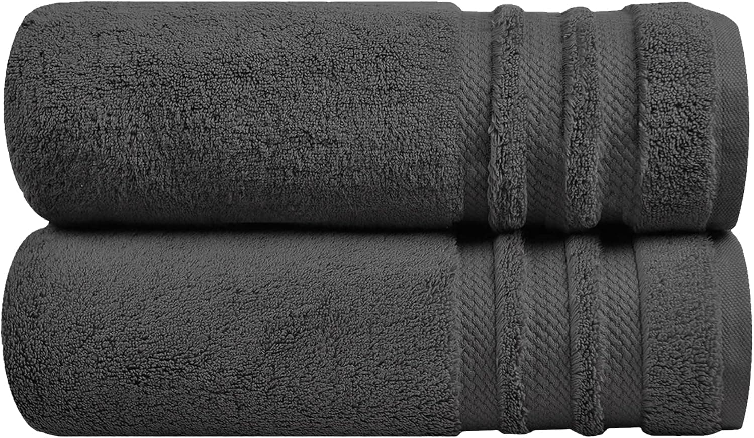 TRIDENT rident NectorSoft, Extra Large, 100% Cotton, Zero Twist, Towels, Super Soft, Extra Absorbent (Charcoal, Bath Sheet (2-Piece))