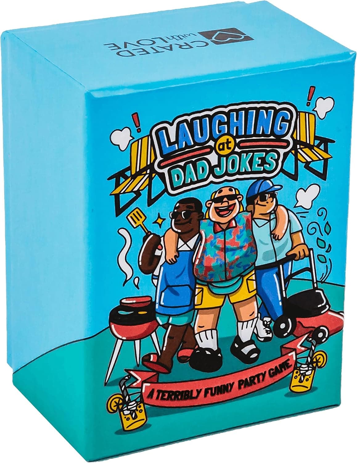CratedWithLove Dad Jokes Party Game - Over 100 Hilarious Dad Jokes with Try Not to Laugh Challenges - Great for Parties, Hangouts, BBQs, Friends - Funny Gift for Fathers and Family Members