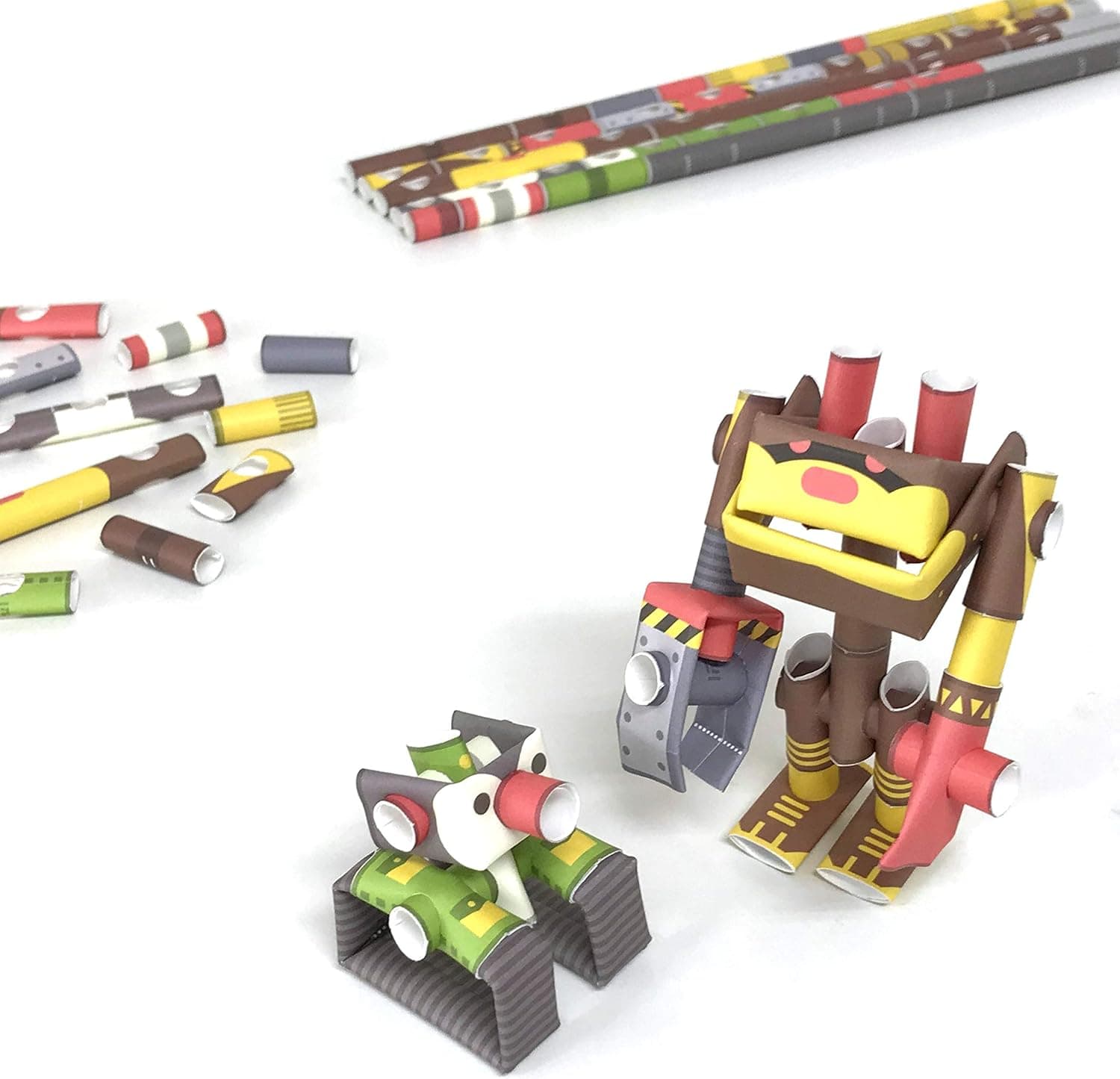 PIPEROID Penk & Bearborg Professor & Robot Bear - Japanese 3D Paper Puzzle DIY Robot kit for Kids and Origami Kit for Adults