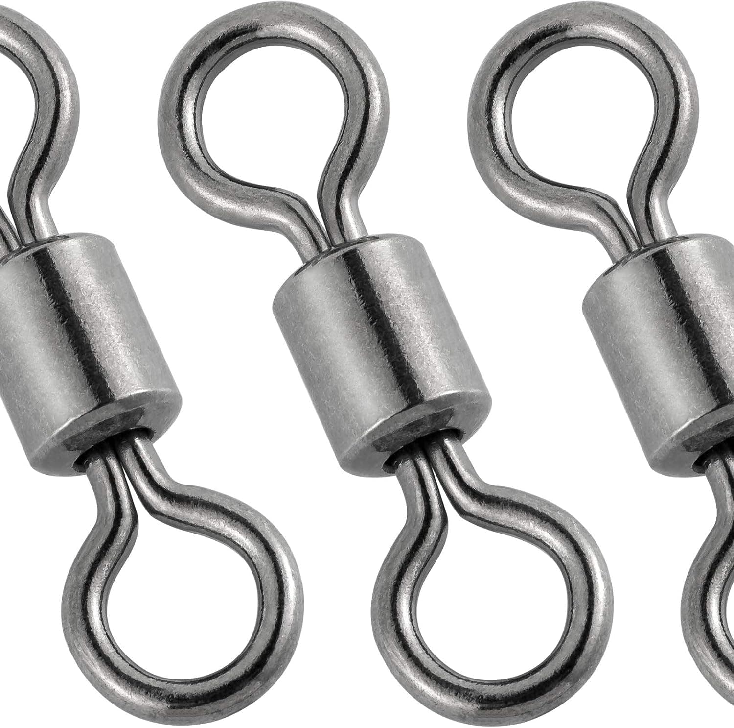 Dr.Fish Barrel Swivels Fishing Swivels, Saltwater Swivels Fishing Tackles, Stainless Steel Swivels Rolling Fishing Swivels Black Nickel 30Lb to1500 Lb