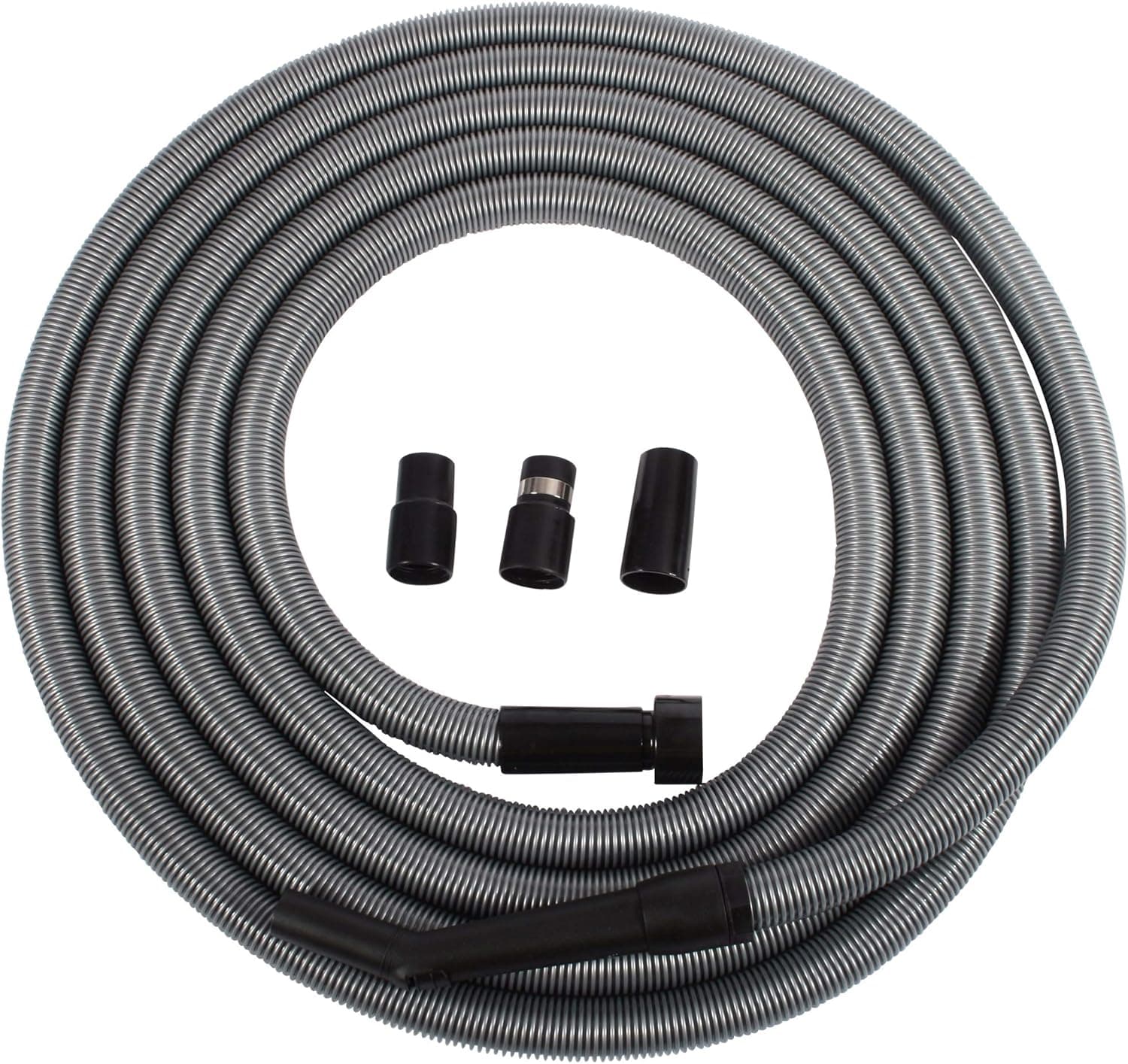 Cen-Tec Systems 95358 30 Foot Extension Hose for Shop and Garage Vacuums, Ft, Silver