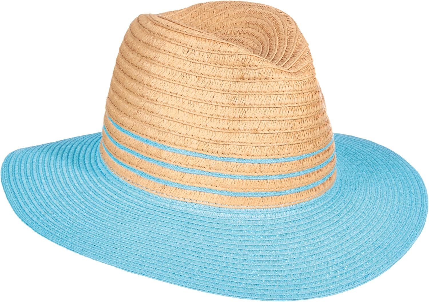 TROPICAL TRENDS Ladies Natural Fiber 2-Tone 3" Brim Floppy Safari HAT (LP234)