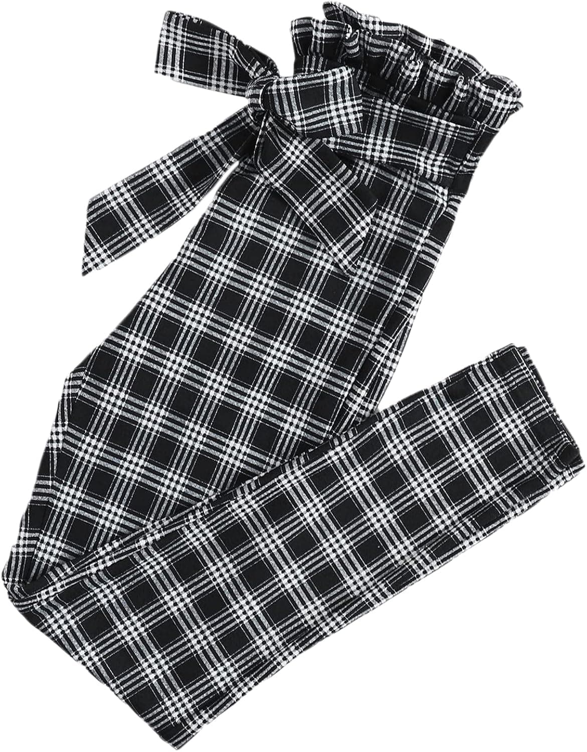 WDIRARA Women's Stretchy Plaid Print Pants Soft Skinny Regular Fashion Leggings