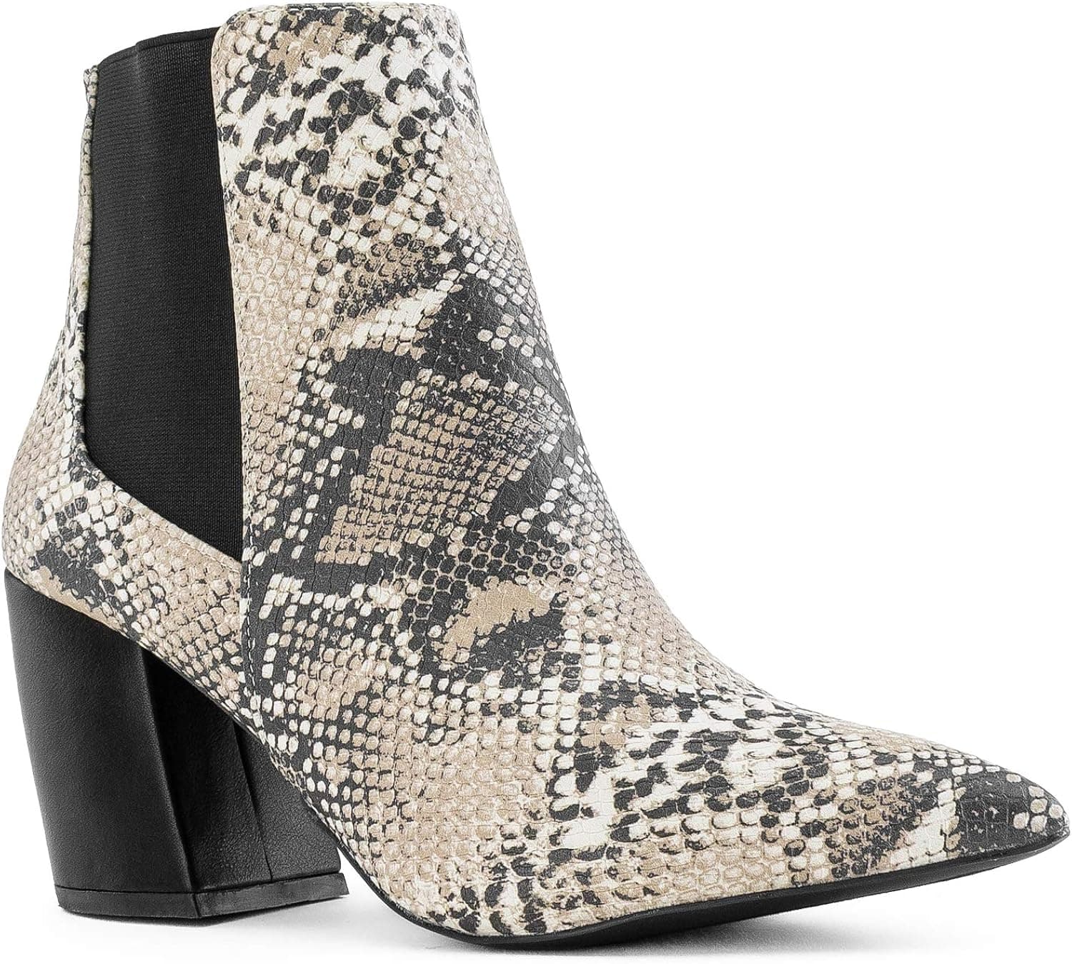 RF ROOM OF FASHION Women's Dressy Pointed Toe Chunky Heel Ankle Bootie Short Boots