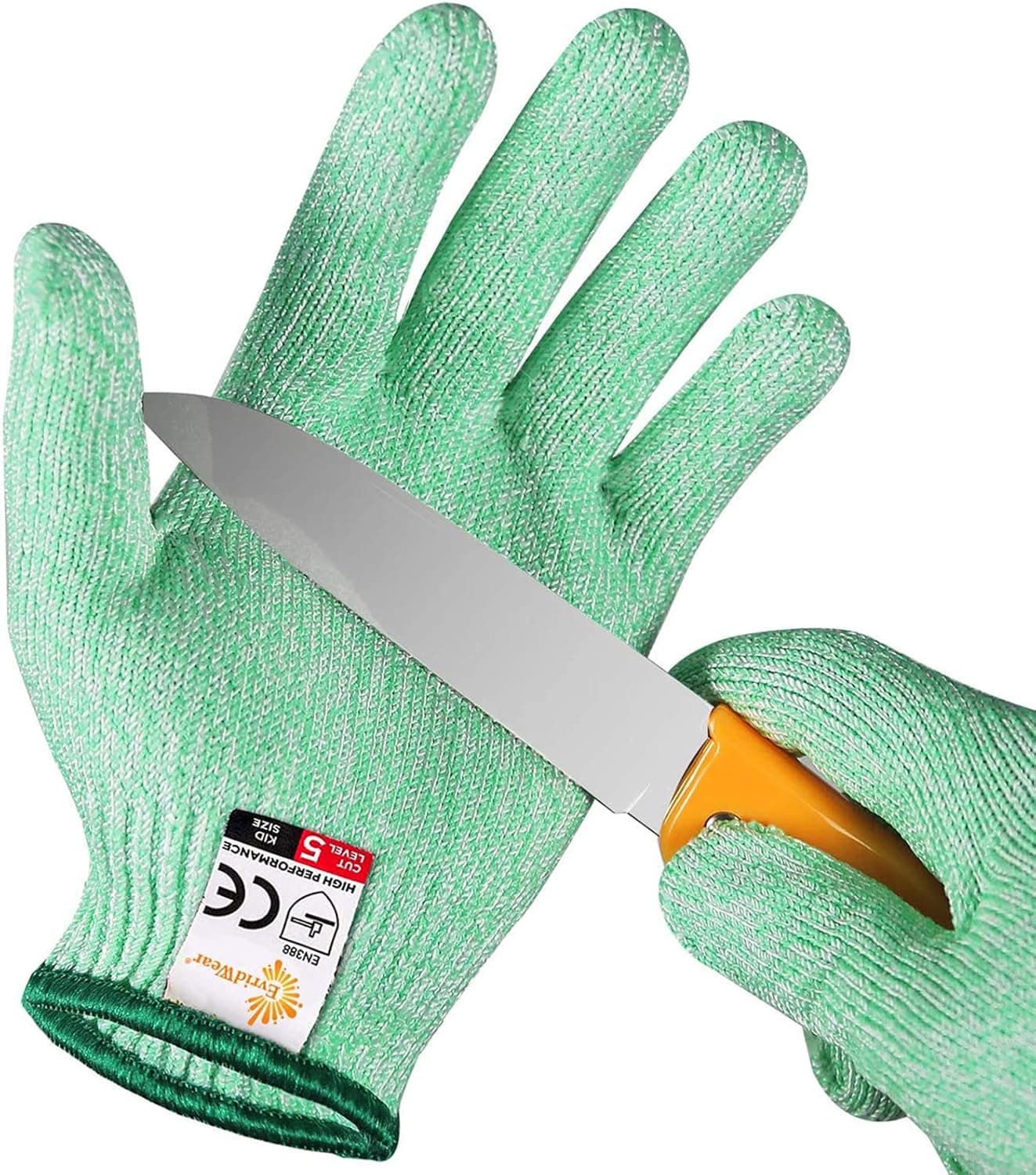 Evridwear Kids Cutting Gloves Cut Resistant Safety Gloves for Cooking,Whittling,DIY High Performance Level 5 Protection, Food Grade