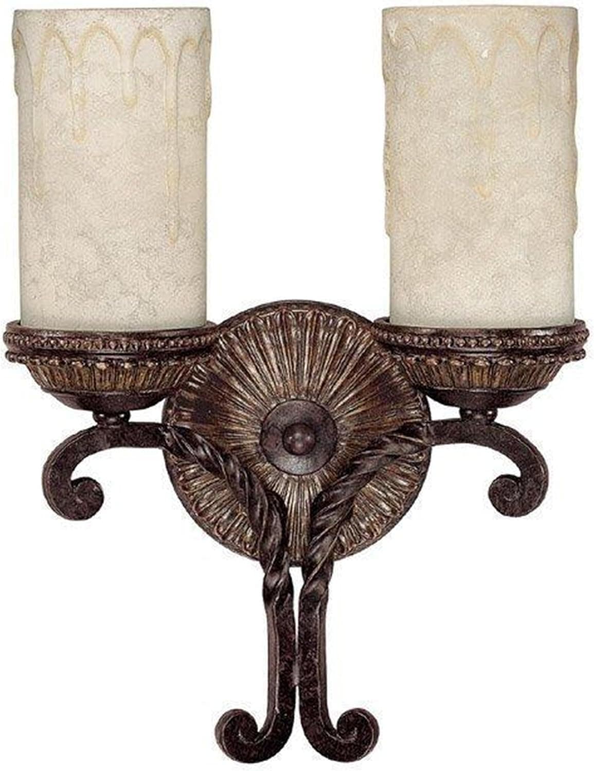 Capital Lighting 1592WB-261 Wall Sconce with Rust Scavo Glass Shades, Weather Brown Finish