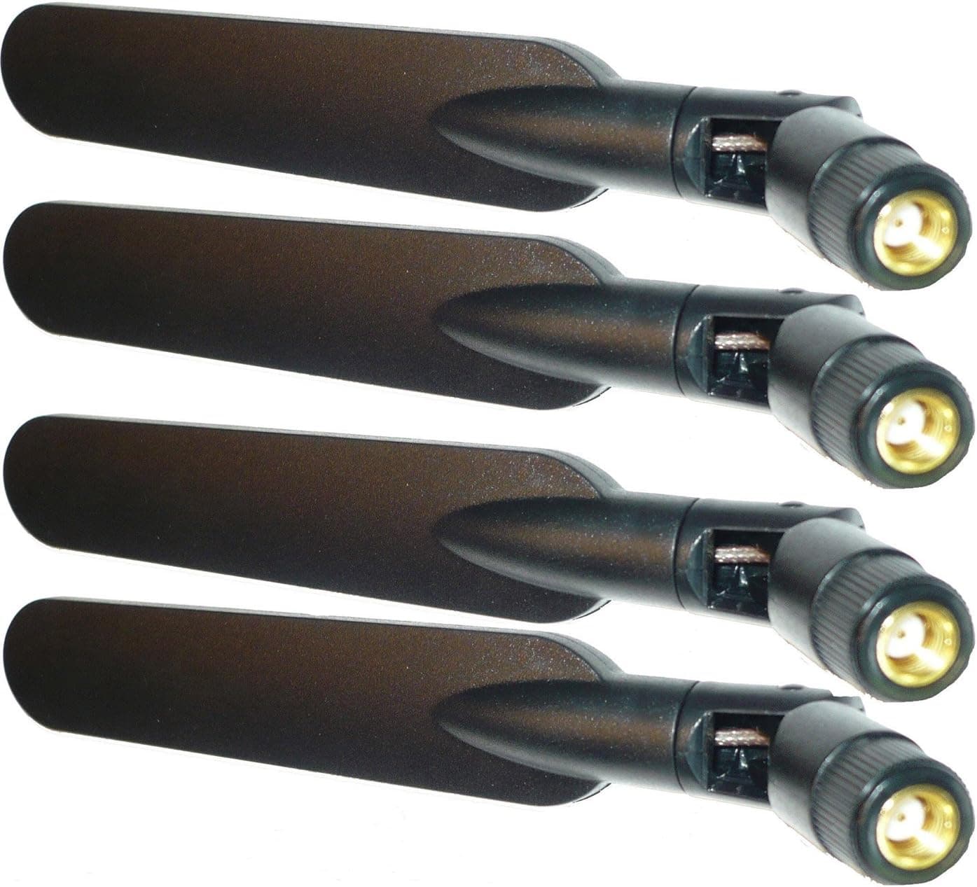 Super Power Supply® 4 x 6dBi 2.4GHz 5GHz Dual Band WiFi RP-SMA Flat Antennas for Routers Nighthawk R7500 X4 AC2350 RT-AC87U