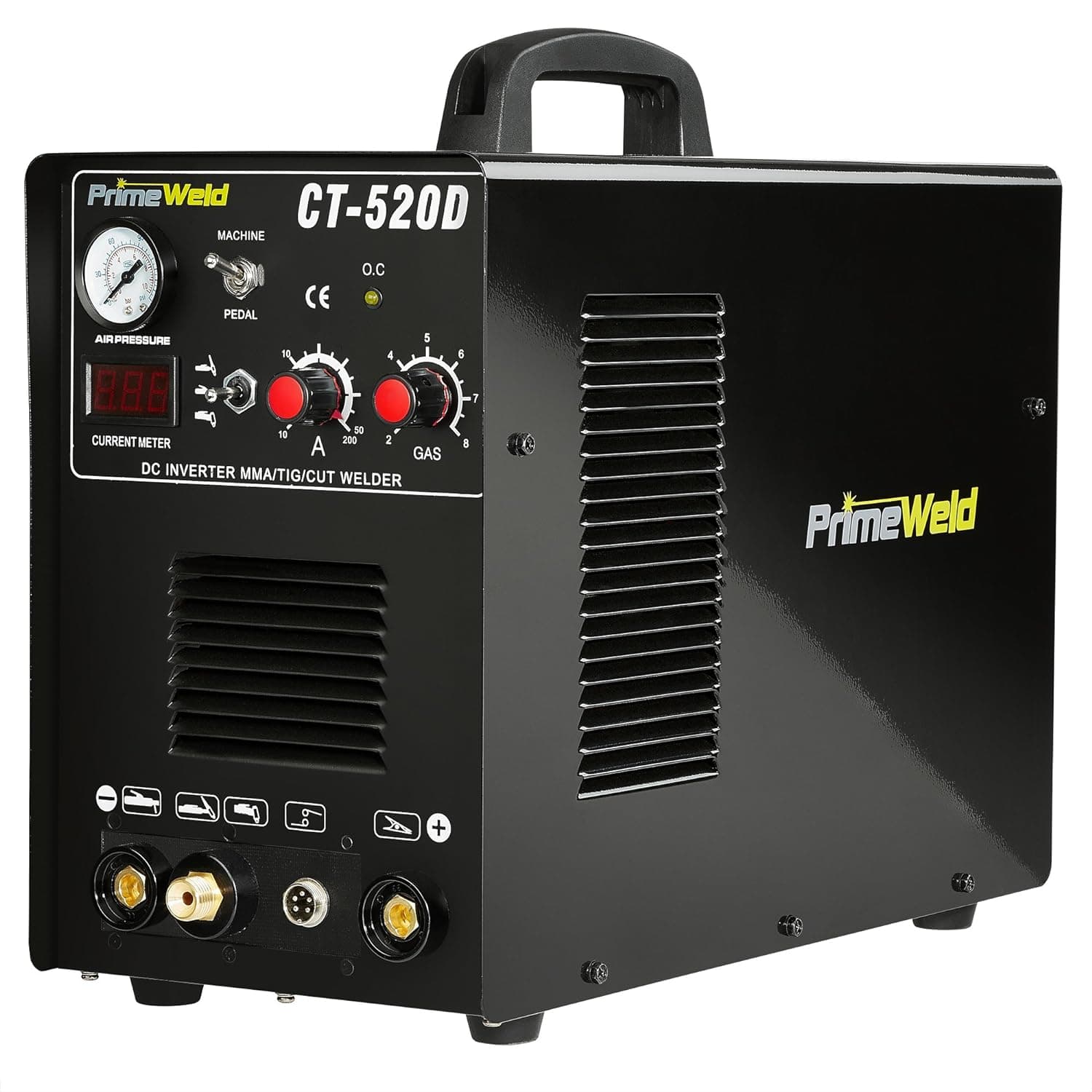 PrimeWeld 3-in-1 50 Amp Plasma Cutter, 200 Amp TIG Welder and 200 Amp Stick Welder - Welding and Cutting Combo, Mobile Welding Machine, Portable Plasma Cutter, Multipurpose Welder and Cutter, CT-520D
