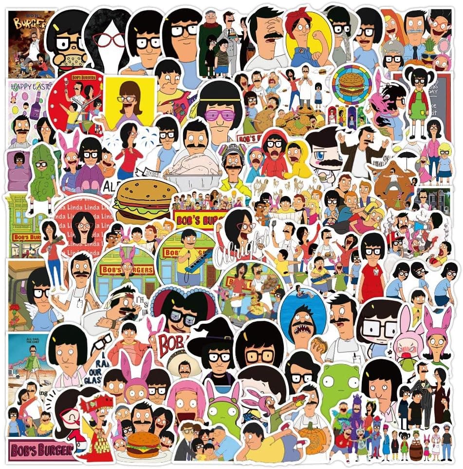 Duyoku Bob's Burger Merchandise, 100 PCS Bob's Burger Stickers