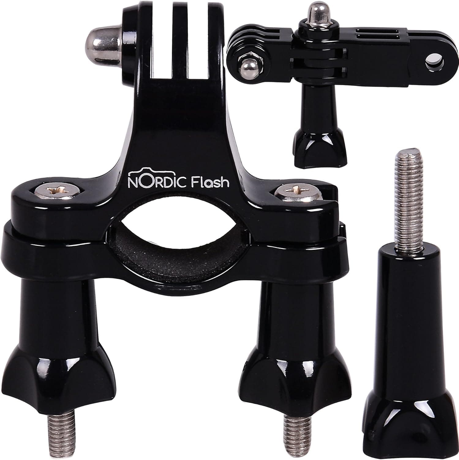Handlebar Bike Mount for GoPro Cameras -Perfect Seatpost/Clamp for Bicycles & More -with Metal Screws + 3-Way Adjustable Pivot Arm -Fits All Go Pro Models, HERO4, HERO3+ Black Edition