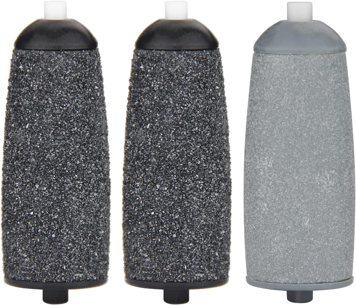 Replacement Heads for Flawless Pedi, Replacement Roller Refills Heads Compatible with Finishing Touch Flawless Pedi Electric Tool File, 3-Pack ( 2 Black Coarse and 1 Gray Fine )
