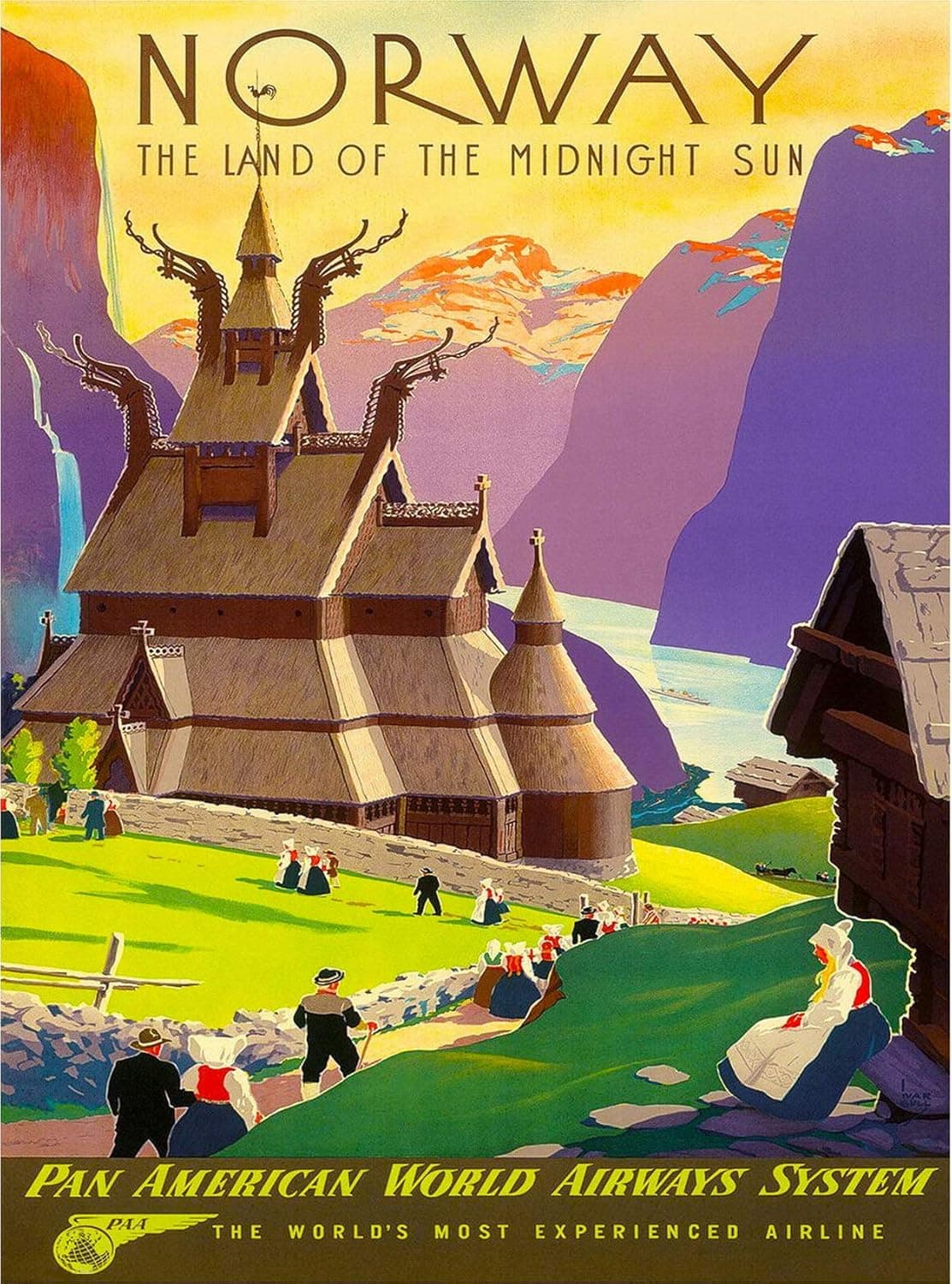 TYmall Jigsaw Puzzle,1000 Piece Puzzle Adult Norway Land of Midnight Sun European Scandinavia Travel Advertisement Family Entertainment Educational Puzzles
